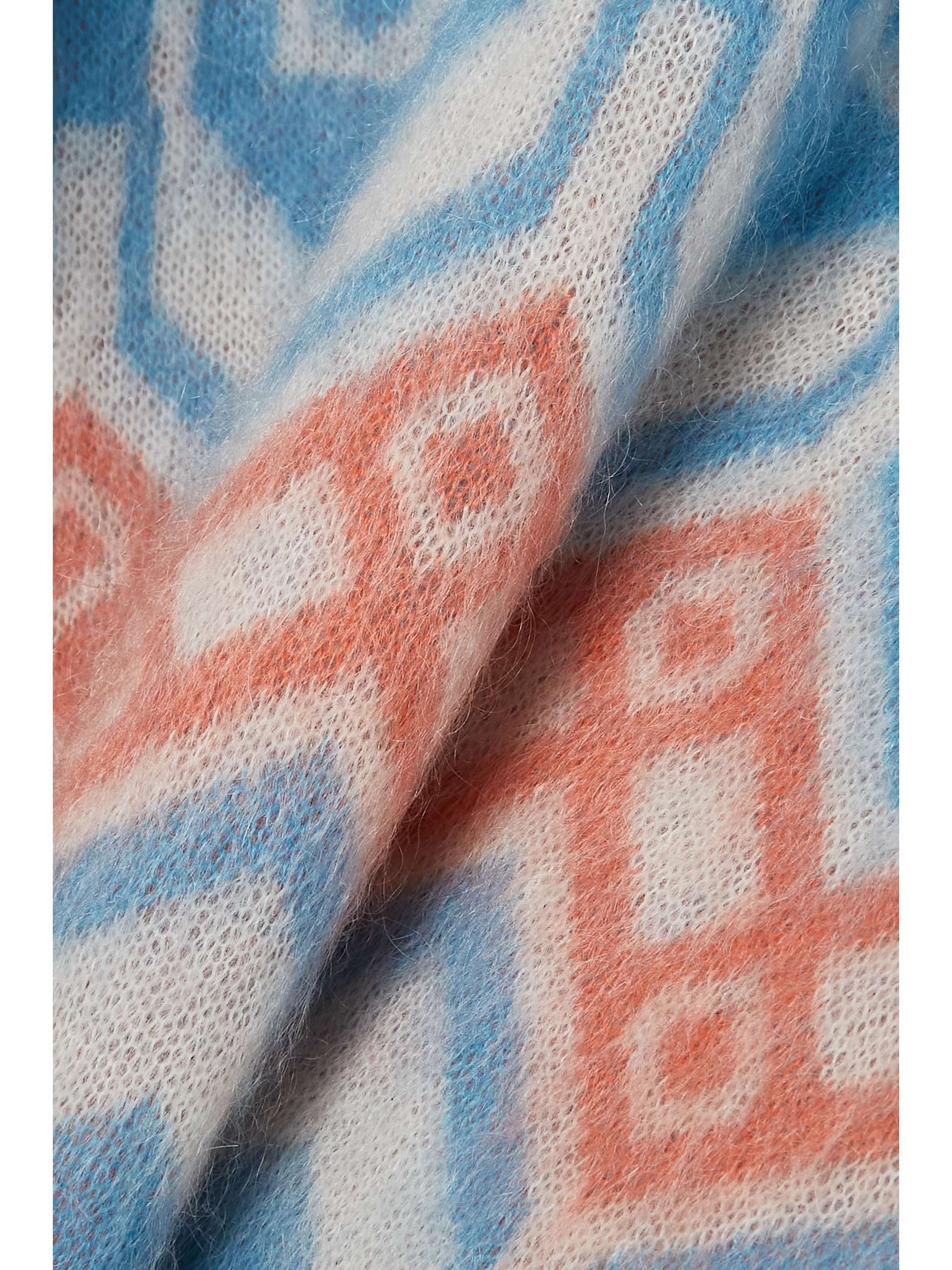 MONCLER GRENOBLE Jacquard-knit mohair-blend turtleneck sweater