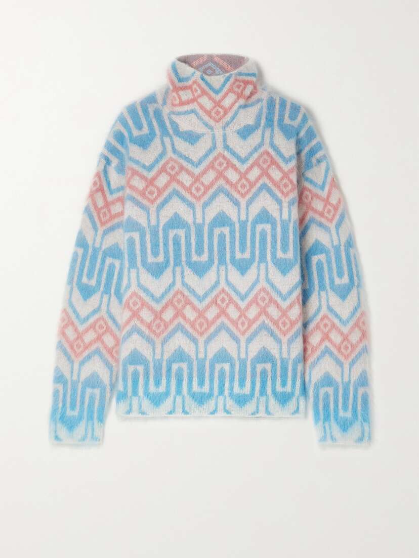 Moncler Grenoble Jacquard-knit Mohair-blend Turtleneck Sweater