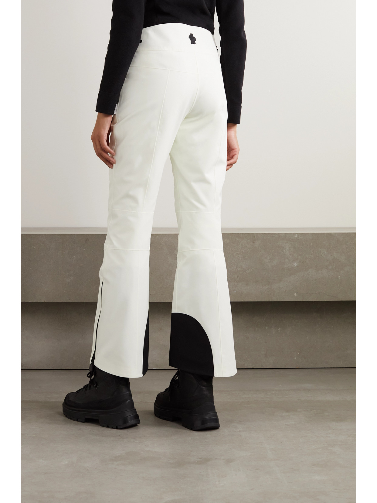 Shop Moncler Gore-tex Infinium High-rise Flared Ski Pants In White