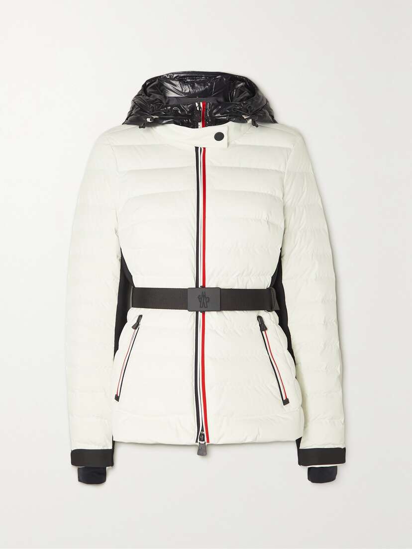 Moncler Grenoble Bruche Belted Two-tone Quilted Down Ski Jacket