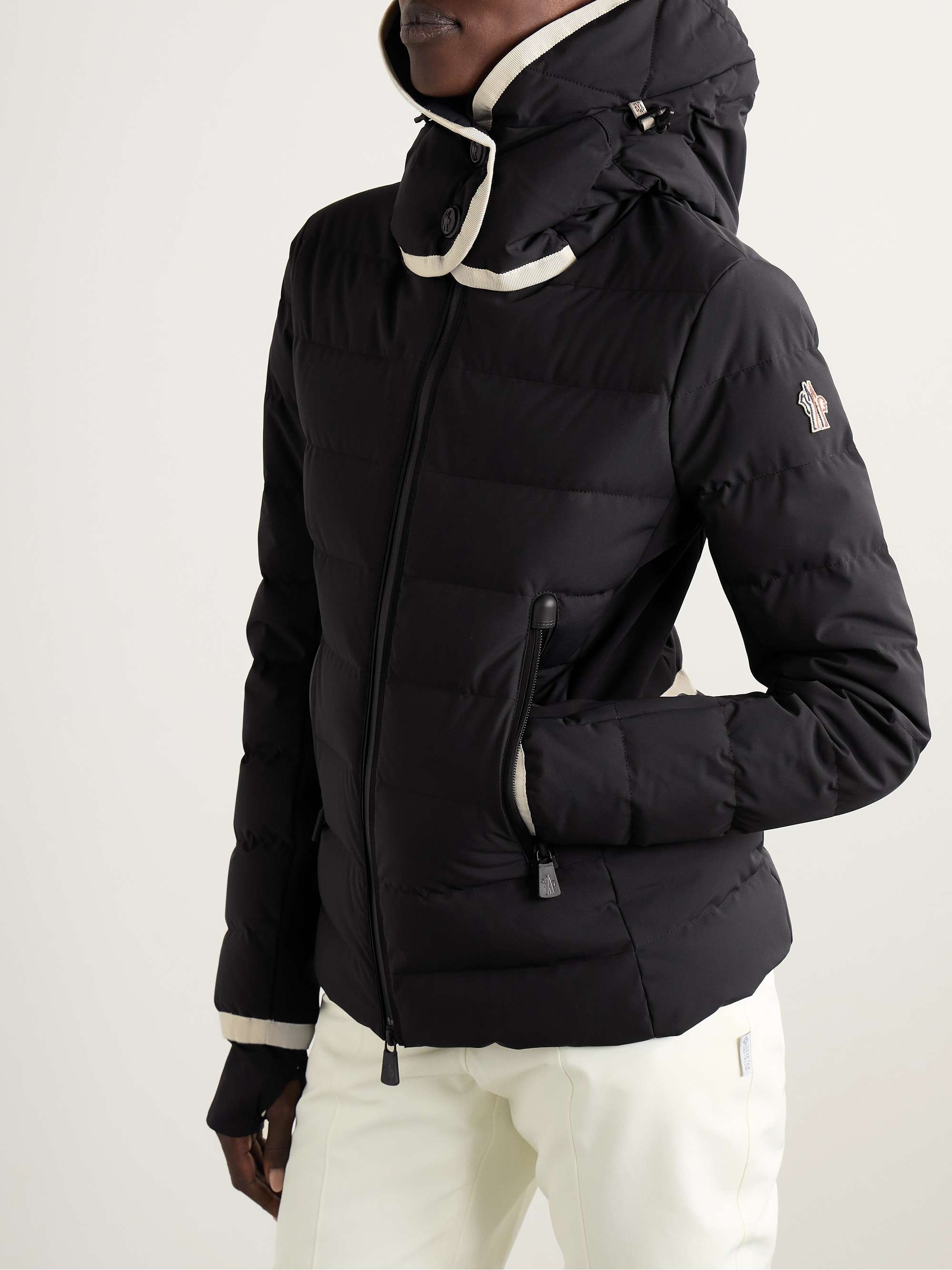 MONCLER GRENOBLE Lamoura hooded grosgrain-trimmed quilted down ski jacket