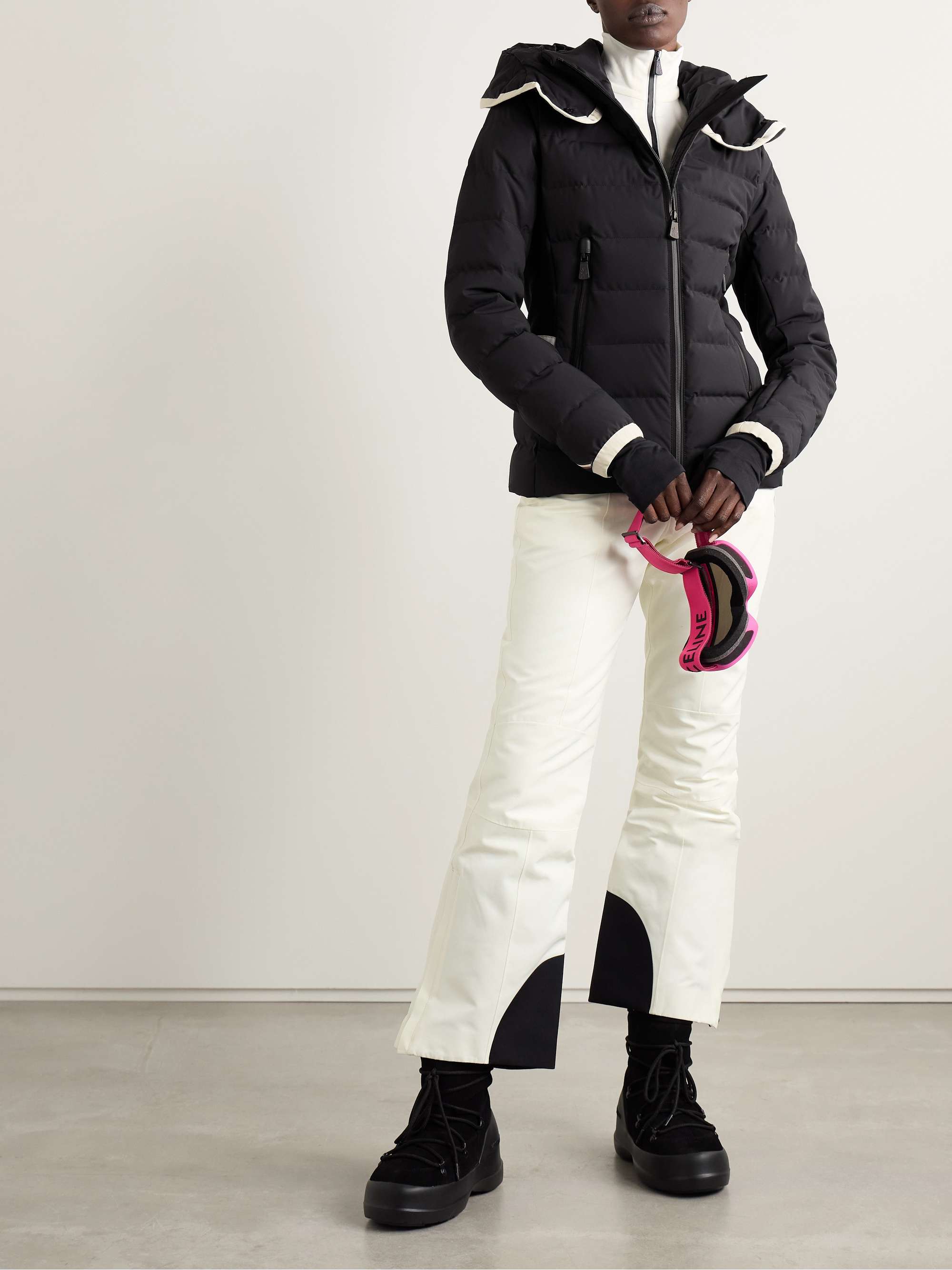 Lamoura hooded grosgrain-trimmed quilted down ski jacket