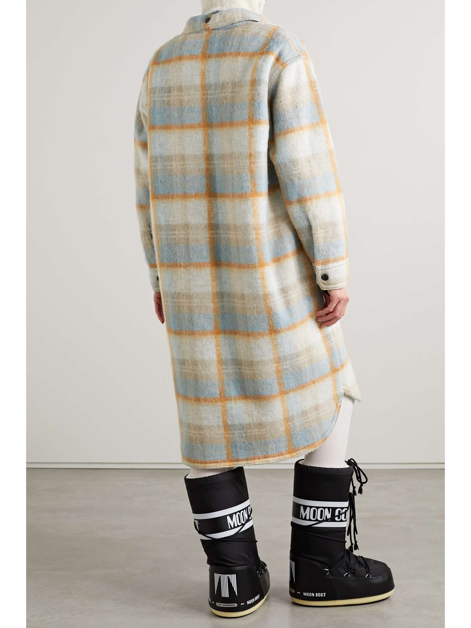 MONCLER GRENOBLE Vanay checked brushed wool-blend felt coat MONCLER GRENOBLE Vanay checked brushed wool-blend felt coat