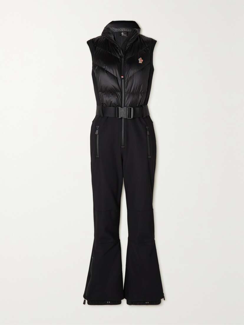 Moncler Grenoble Belted Paneled Quilted Down Shell Ski Suit - x large