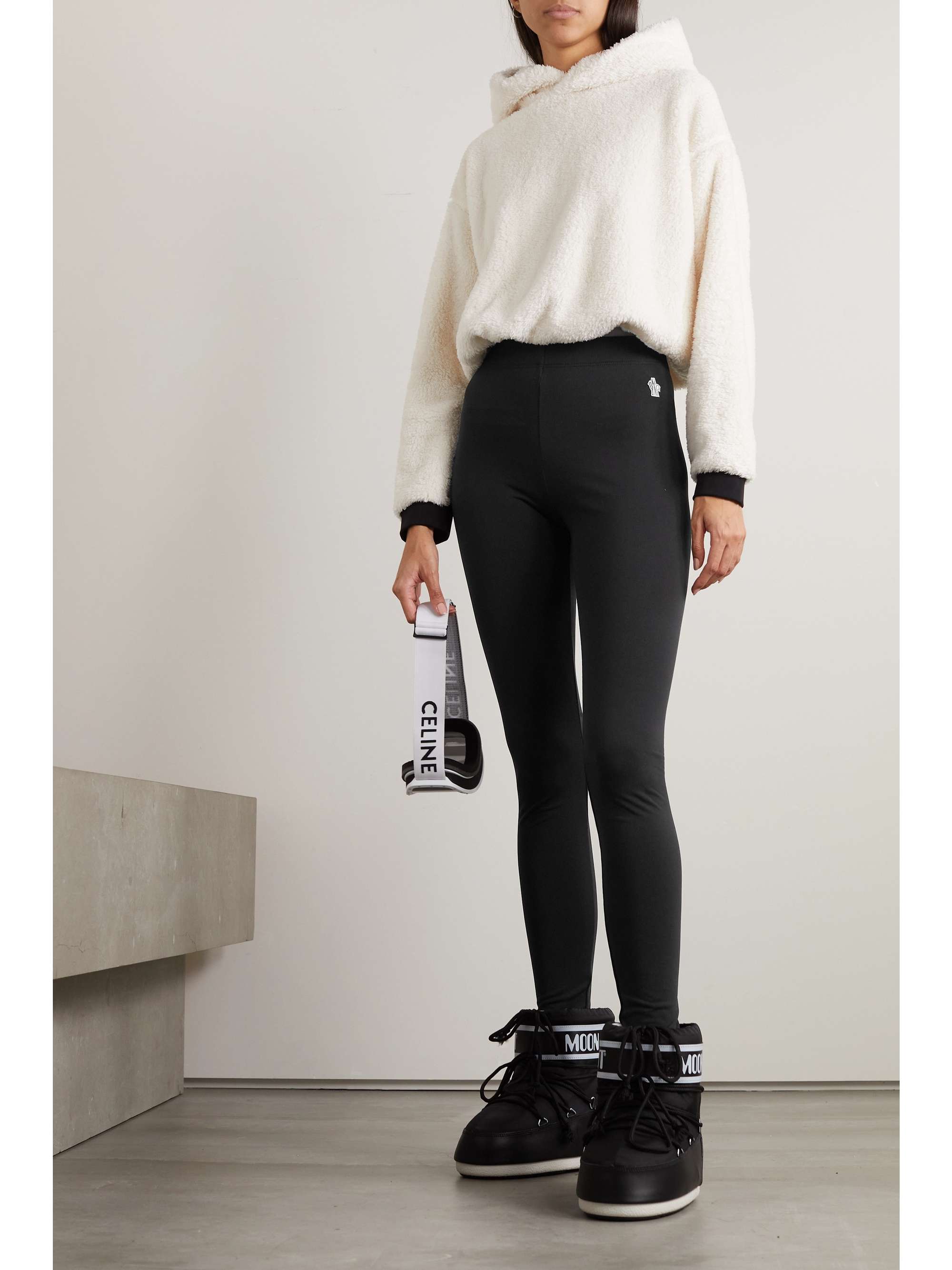 MONCLER GRENOBLE Appliquéd Polartec stretch-knit base layer leggings