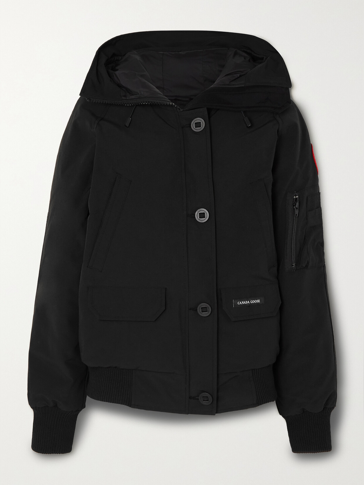 Shop Canada Goose Chilliwack Hooded Shell Down Bomber Jacket In Black