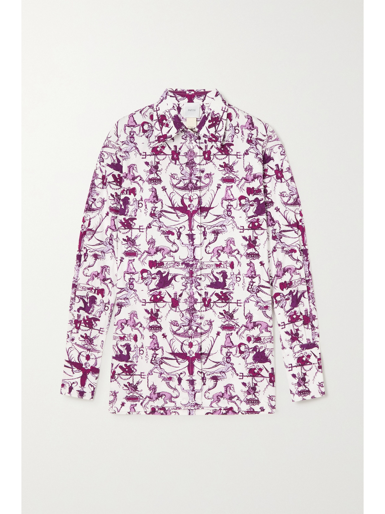 Patou Stories And Tales Print Cotton Shirt In Purple
