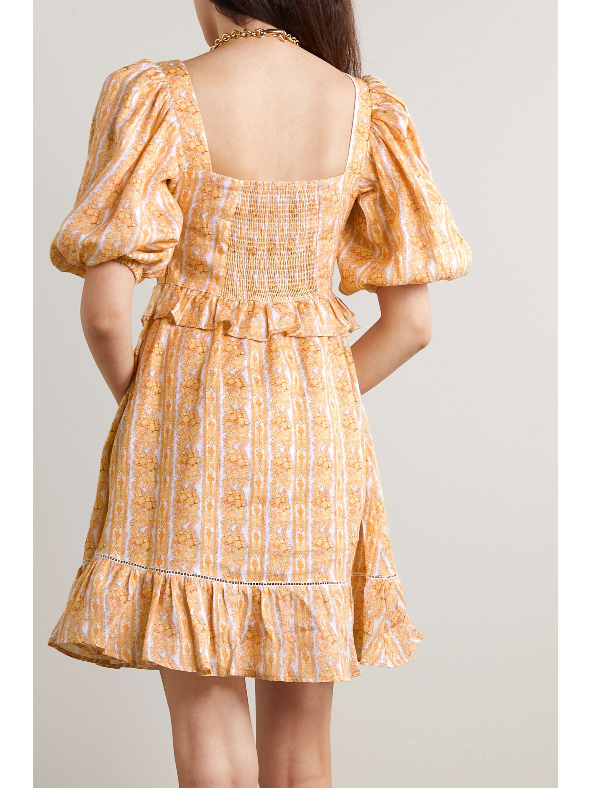 LUG VON SIGA Leticia ruffled printed linen mini dress