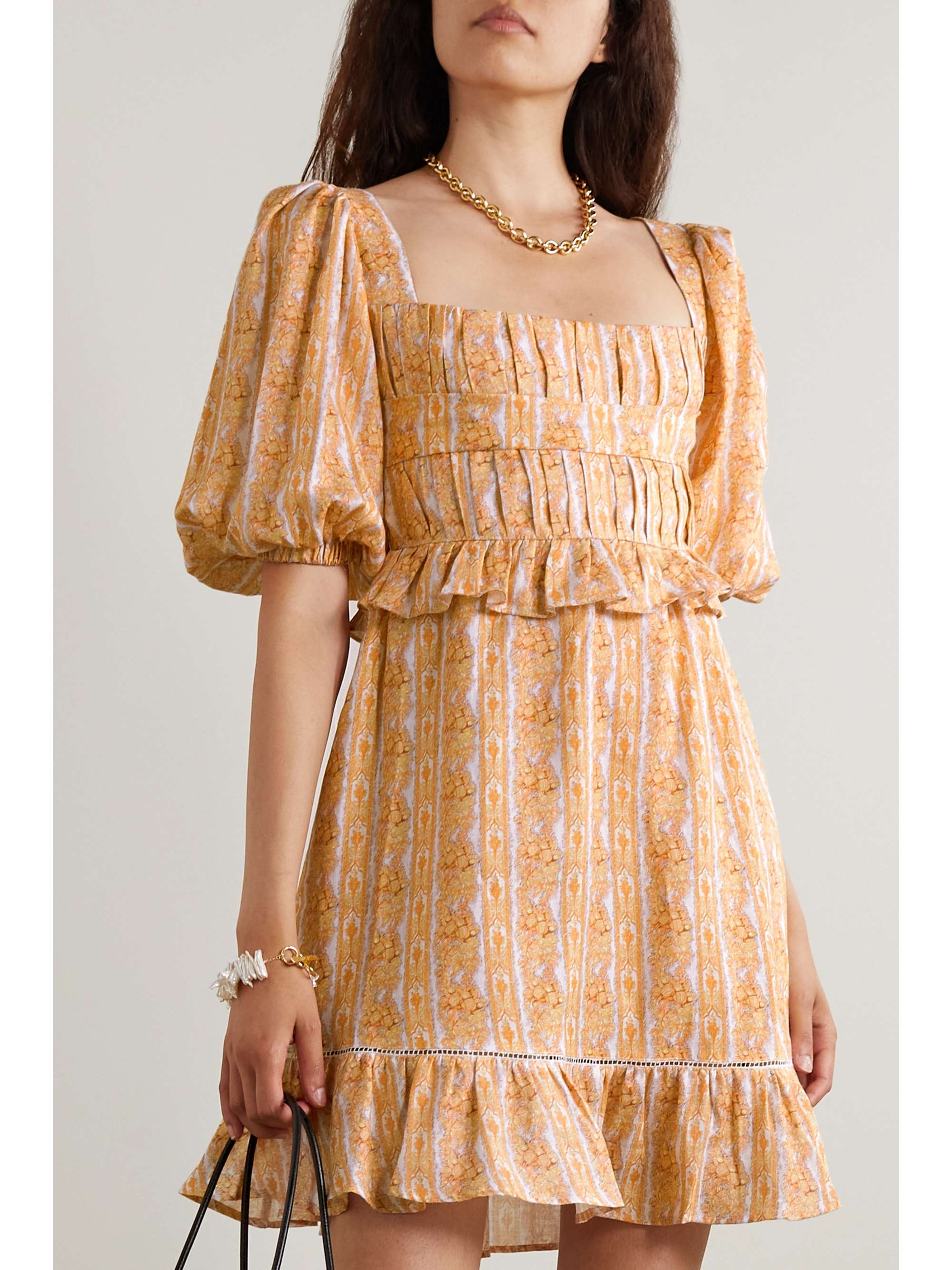 LUG VON SIGA Leticia ruffled printed linen mini dress