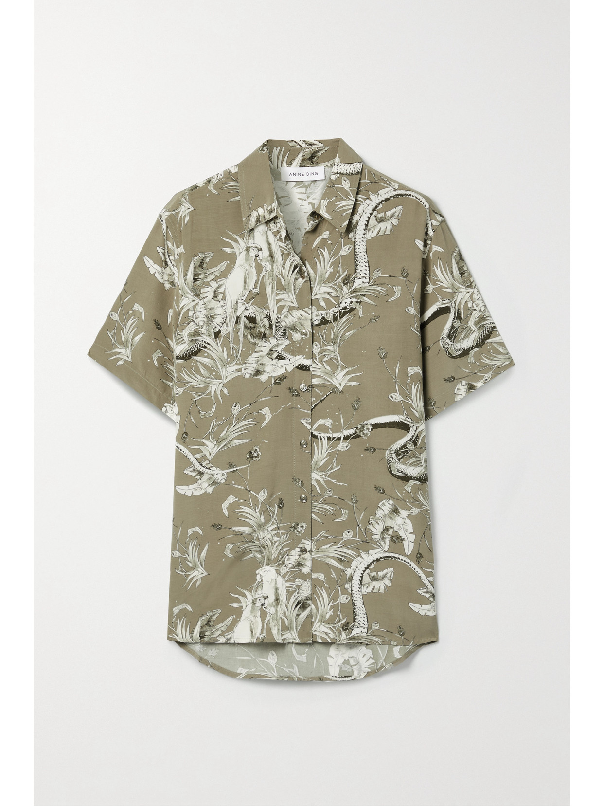 ANINE BING BRUNI PRINTED CREPE SHIRT
