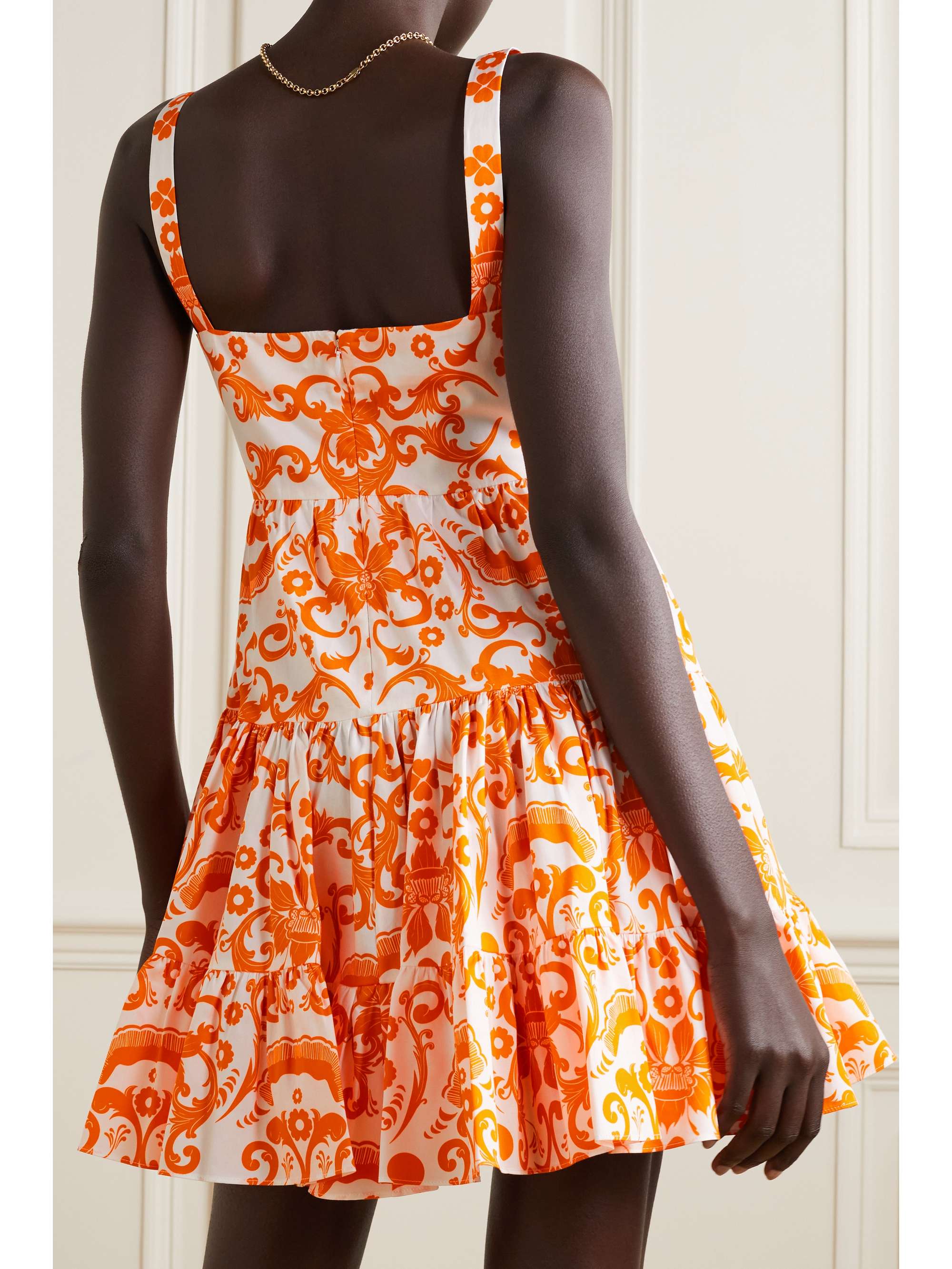 BORGO DE NOR Freddie printed tiered cotton-poplin mini dress | NET-A-PORTER