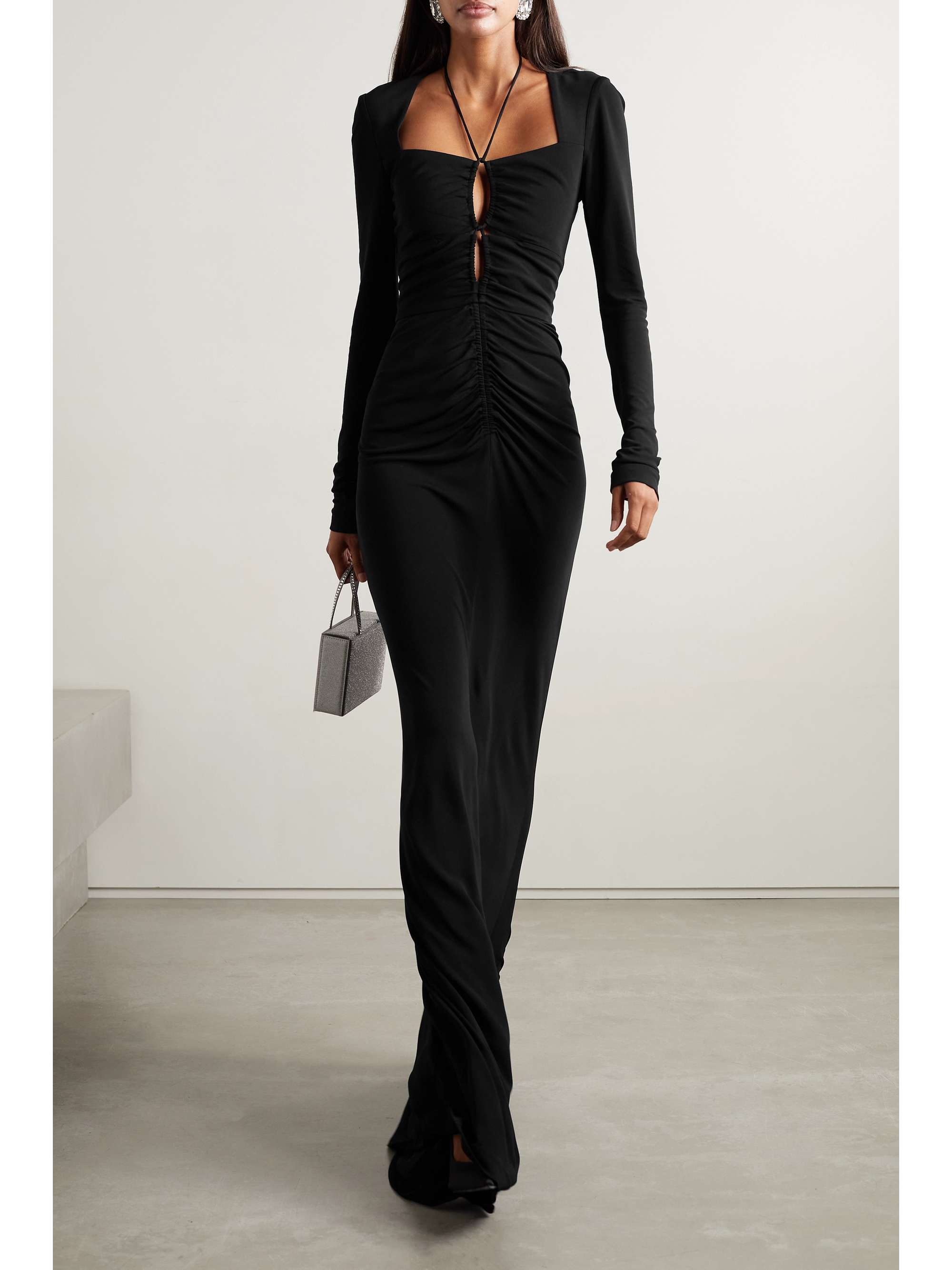 REBECCA VALLANCE Riccardo ruched stretch-jersey gown
