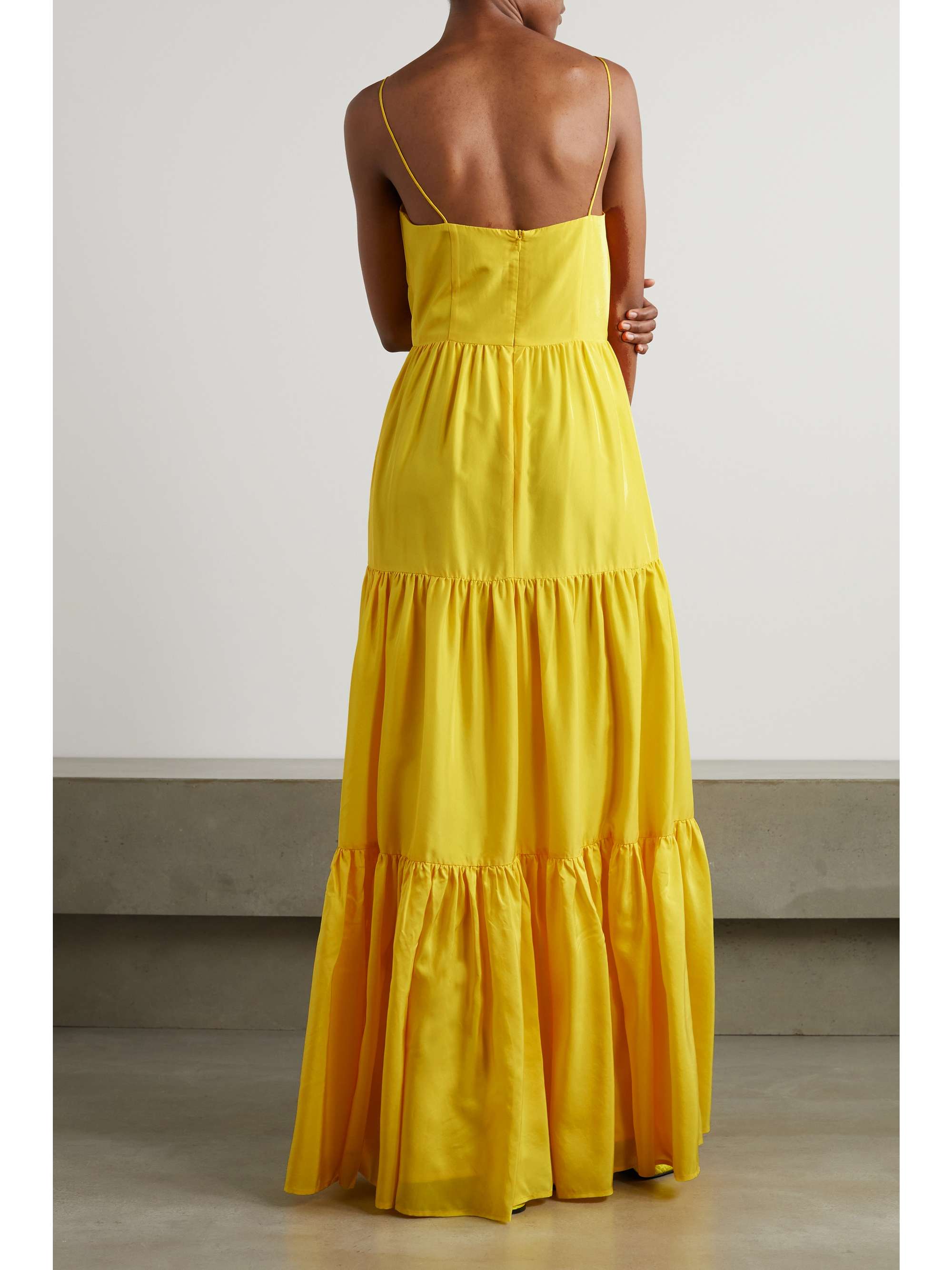 REBECCA VALLANCE Izzy tiered silk-taffeta maxi dress