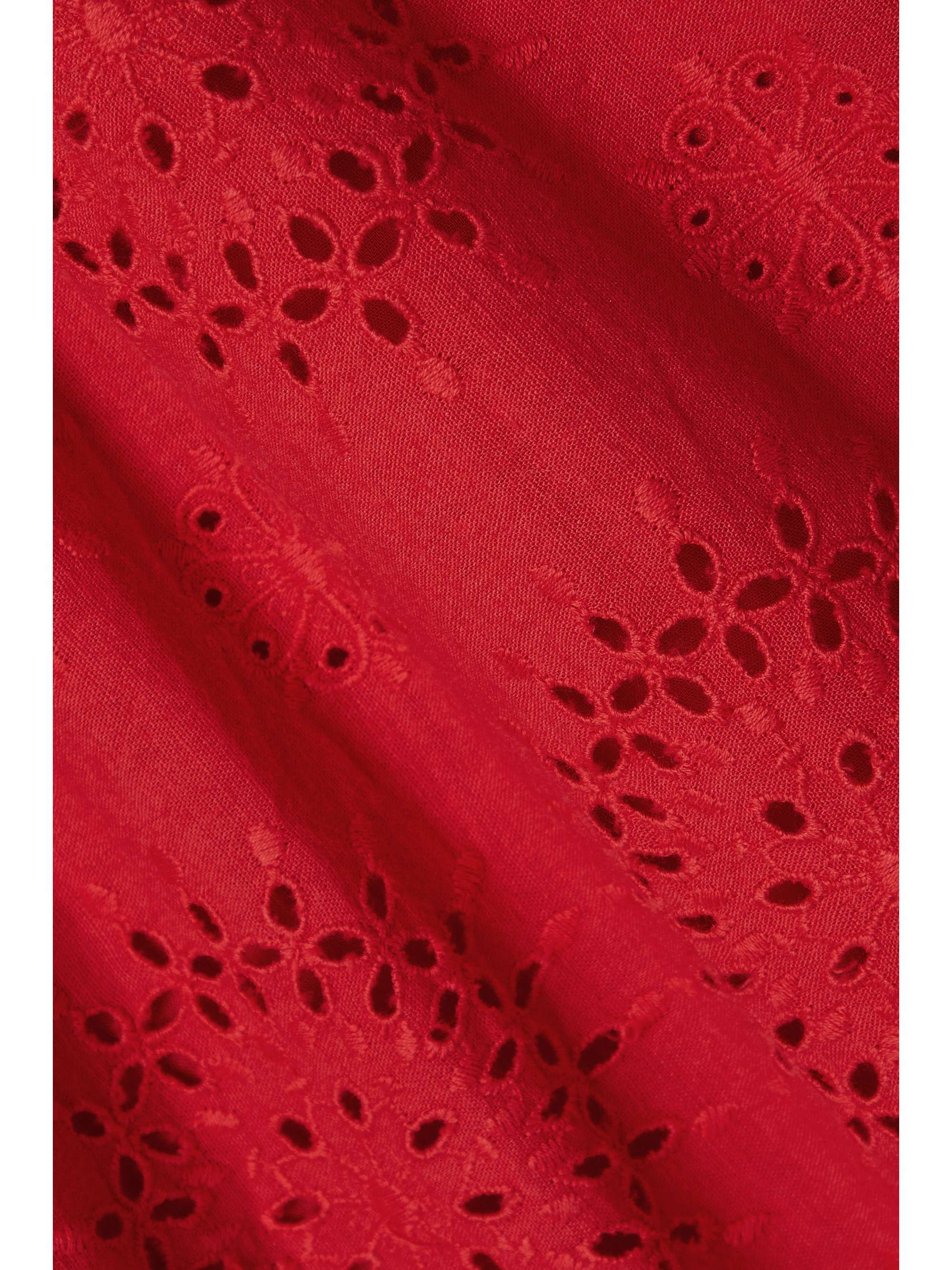 ALICE + OLIVIA Levine broderie anglaise cotton and linen-blend maxi dress