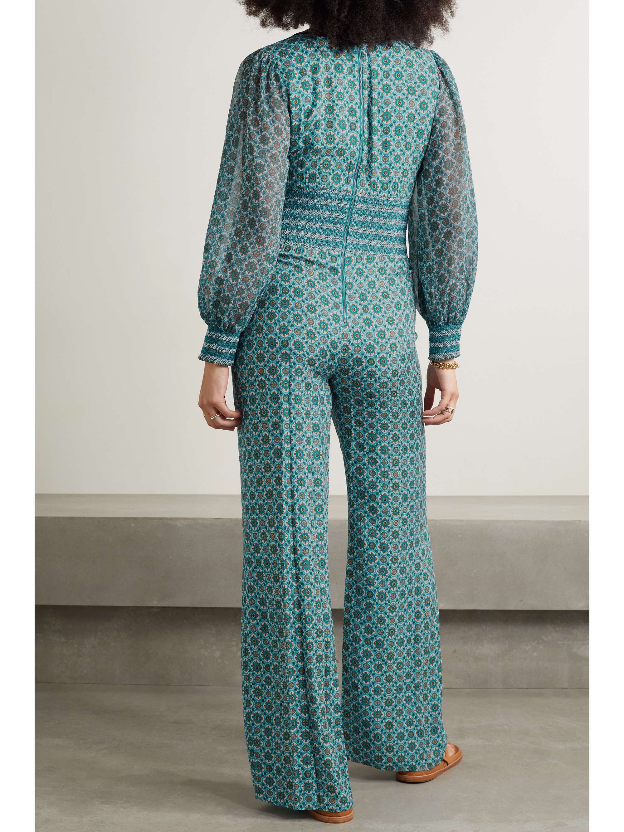 ALICE + OLIVIA Reba printed crepe jumpsuit