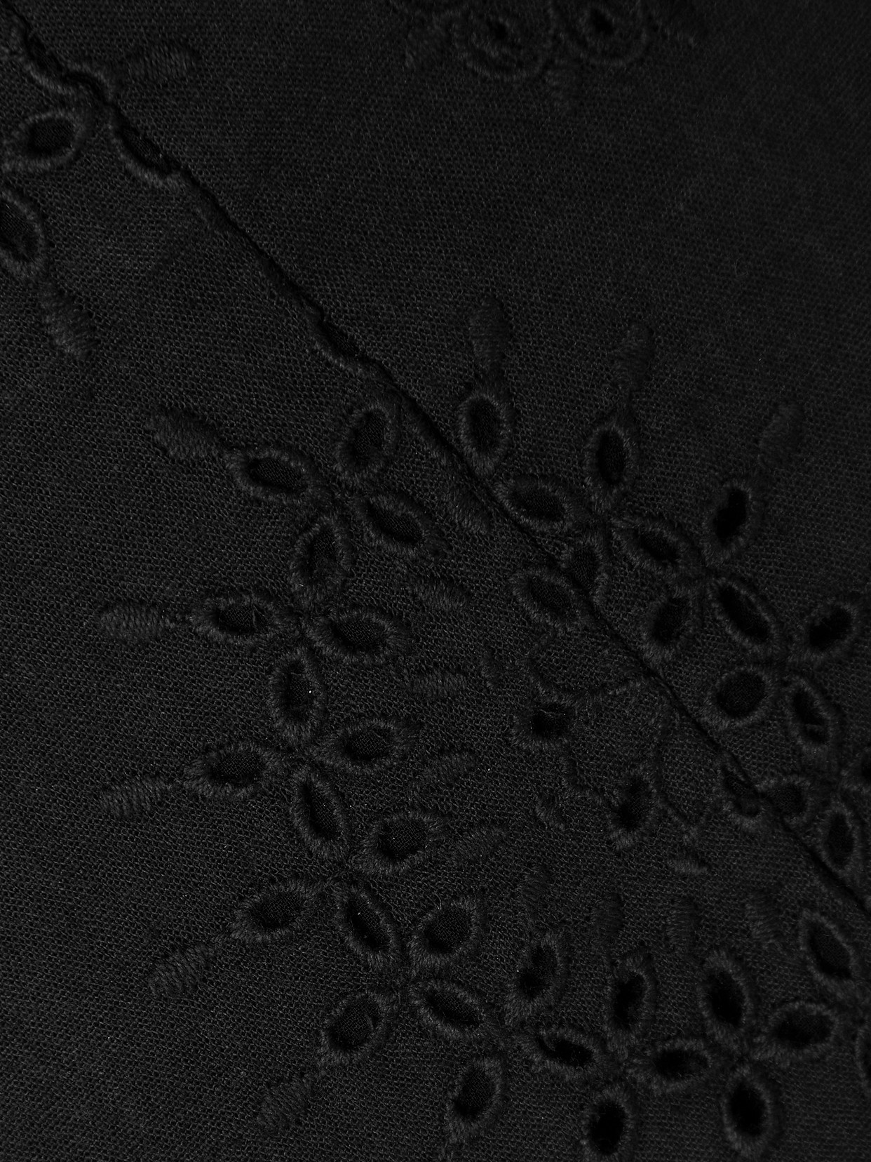 Tawny Cropped Broderie Anglaise Cotton And Linen-Blend Top