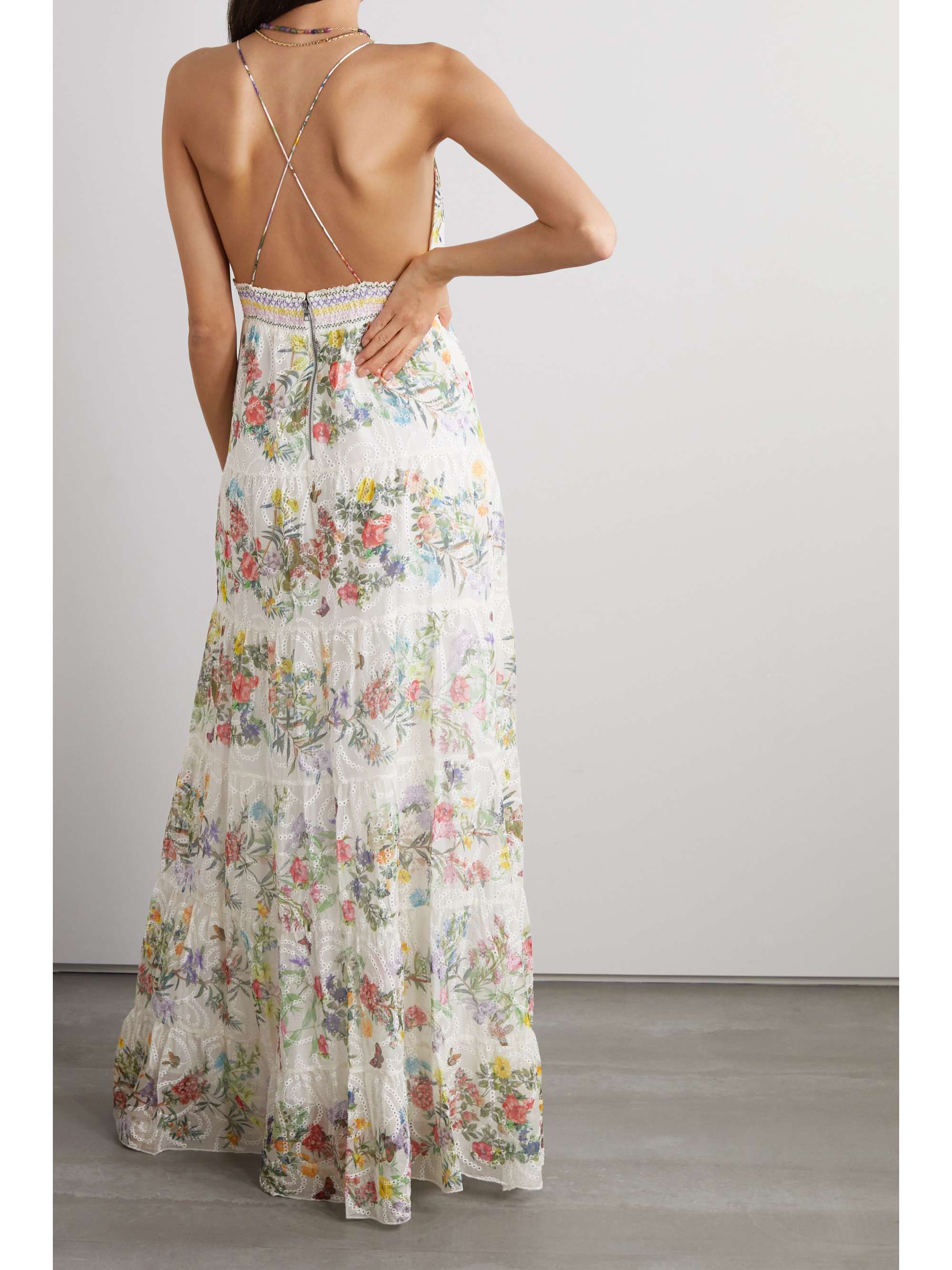 Alice KAROLINA SMOCKED WAIST TIERED MAXI DRESS Oliviawomens Dresses 60% Off! Free Shipping 