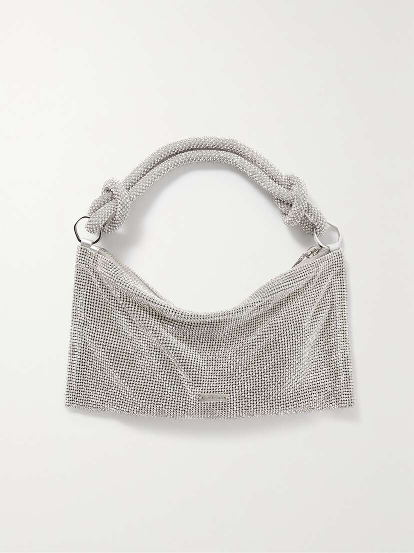 Cult Gaia Hera Nano Crystal-embellished Knotted Satin Shoulder Bag