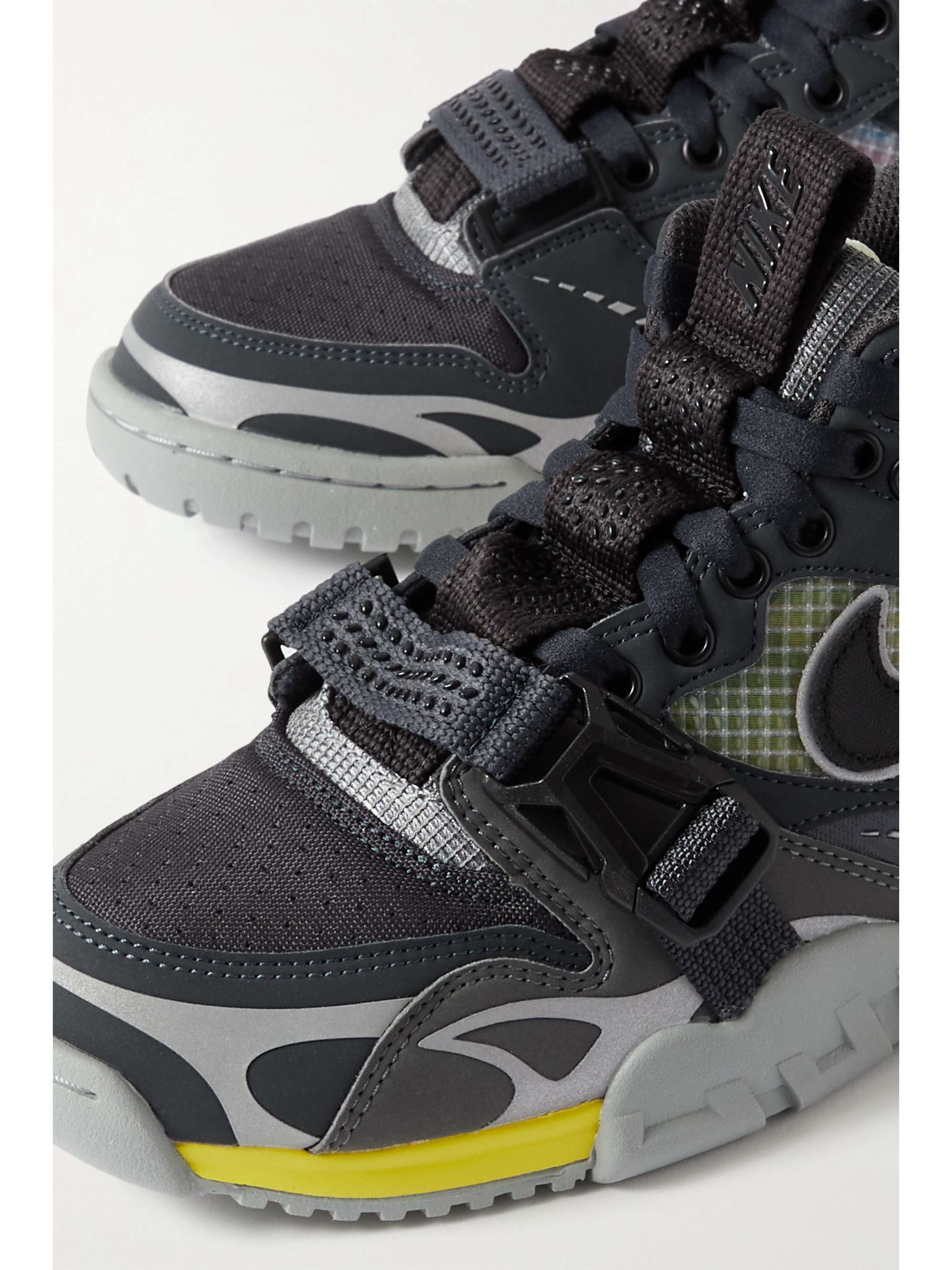 sneakers in leather with webbing