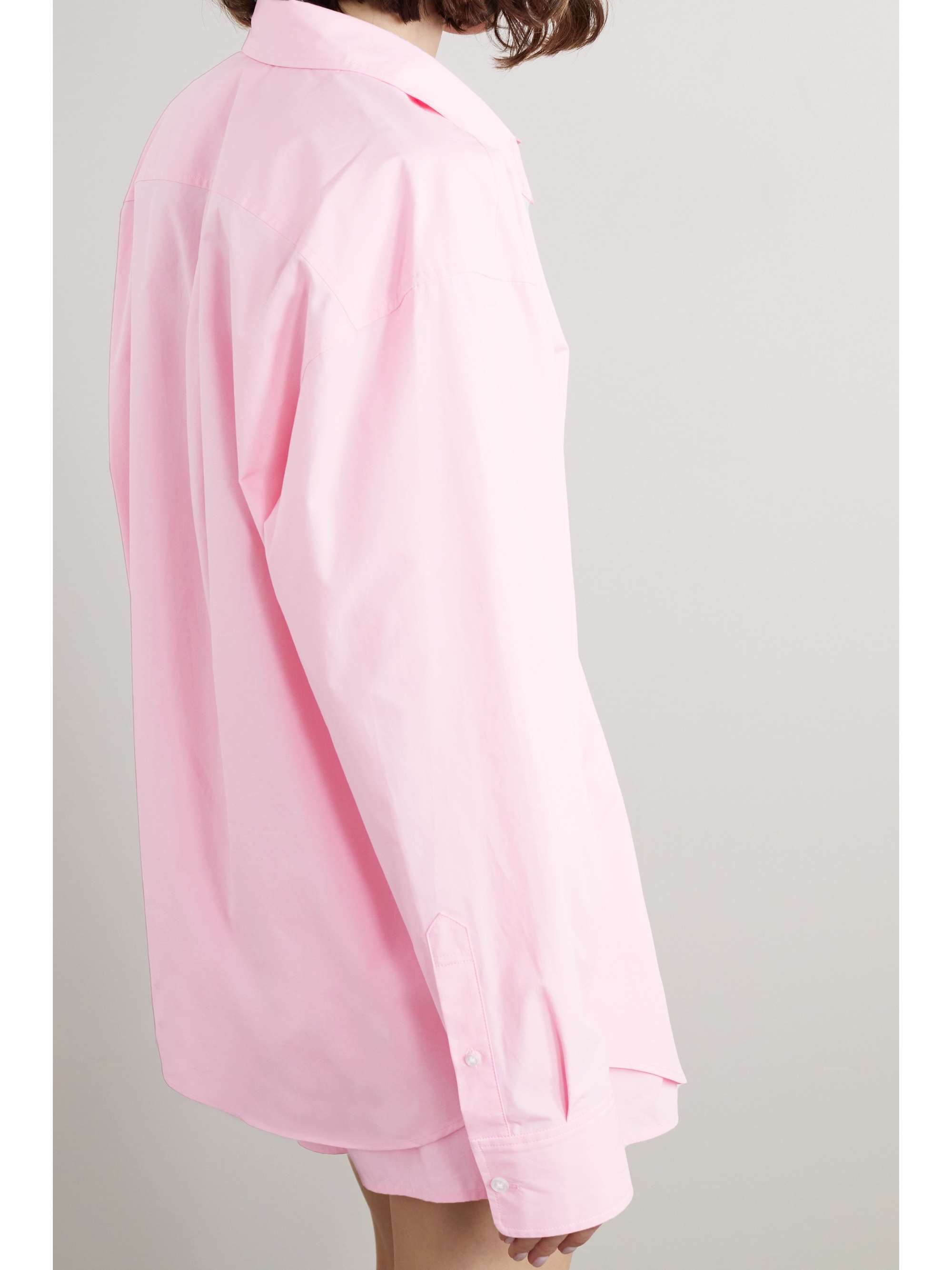 zara oversized poplin shirt pink