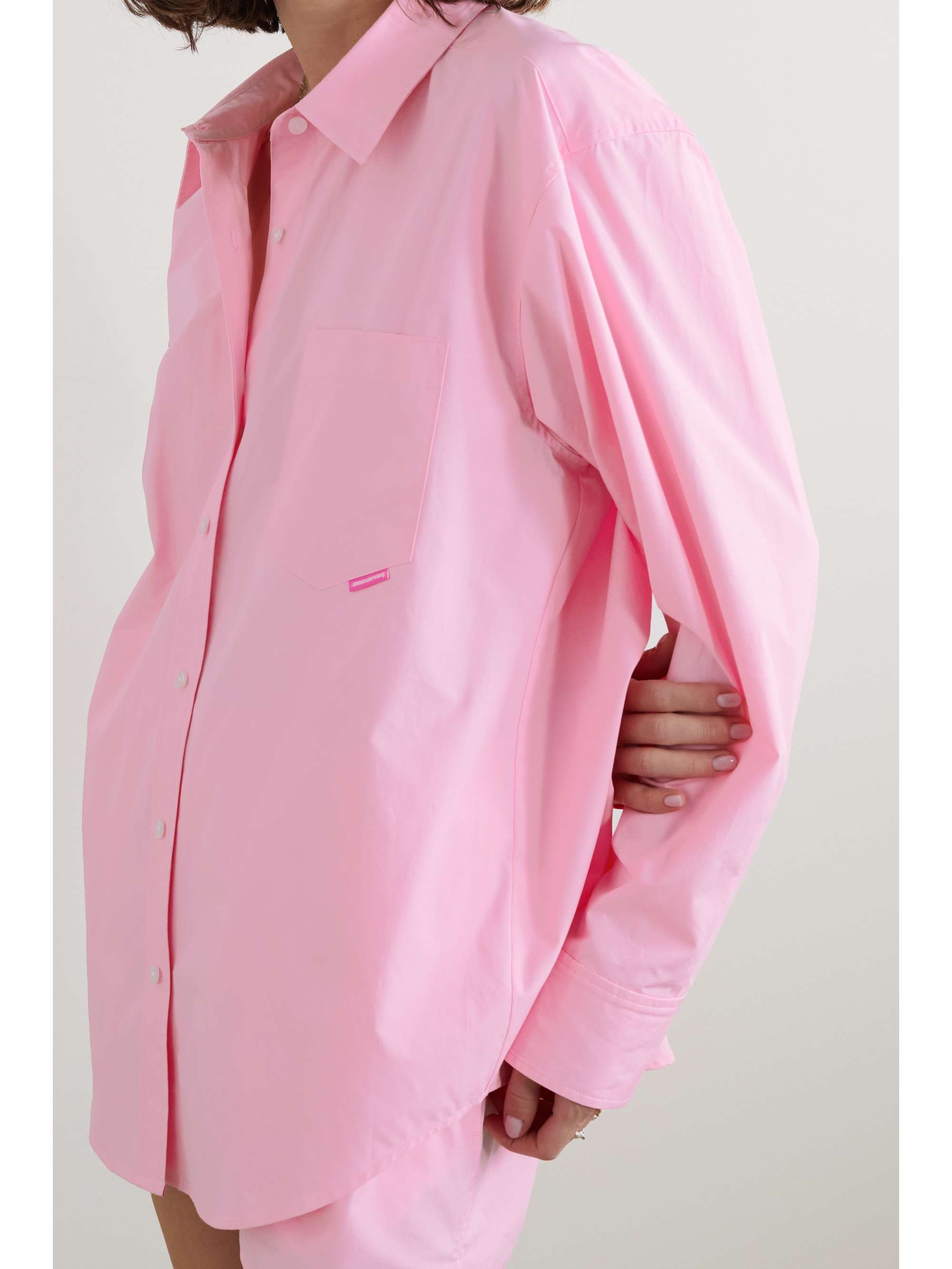 zara oversized poplin shirt pink