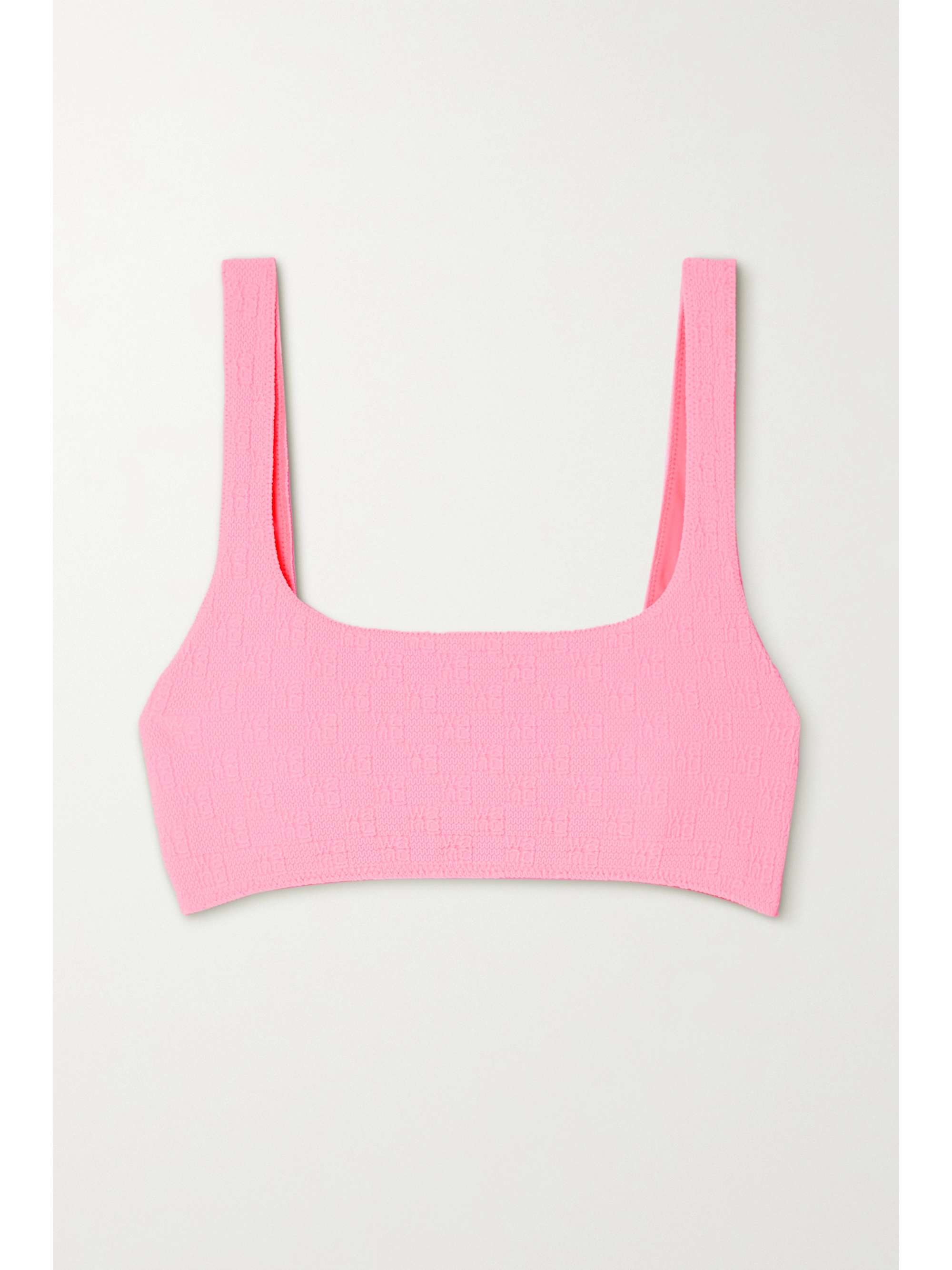 Pink Stretch-jacquard bikini top 