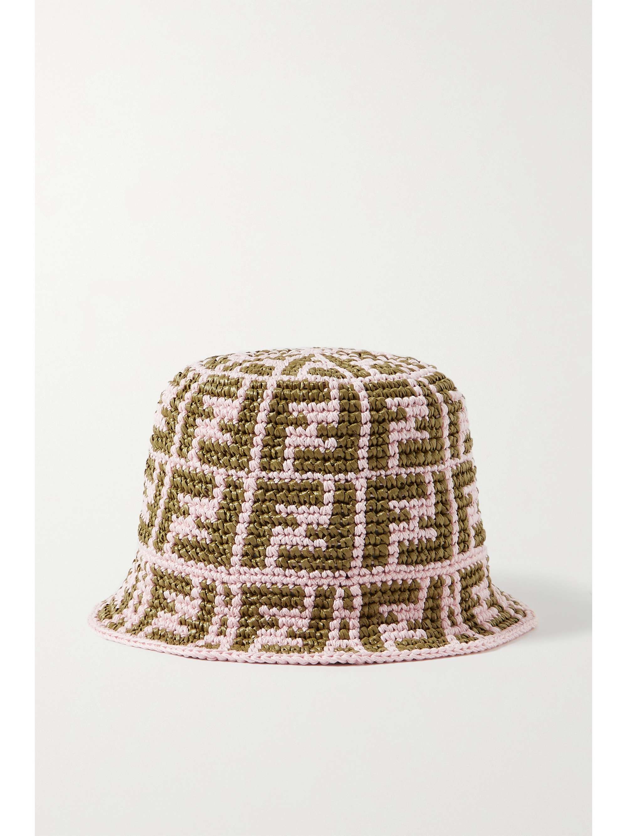 Pastel pink Crocheted cotton-blend 