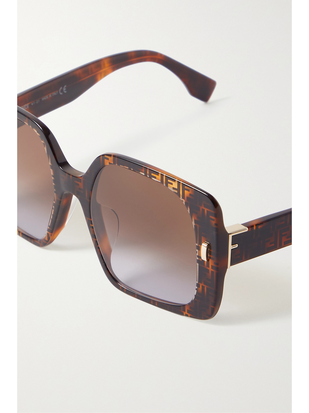 Fendi Oversized Square-frame Tortoiseshell Acetate Sunglasses In Tortoiseshell