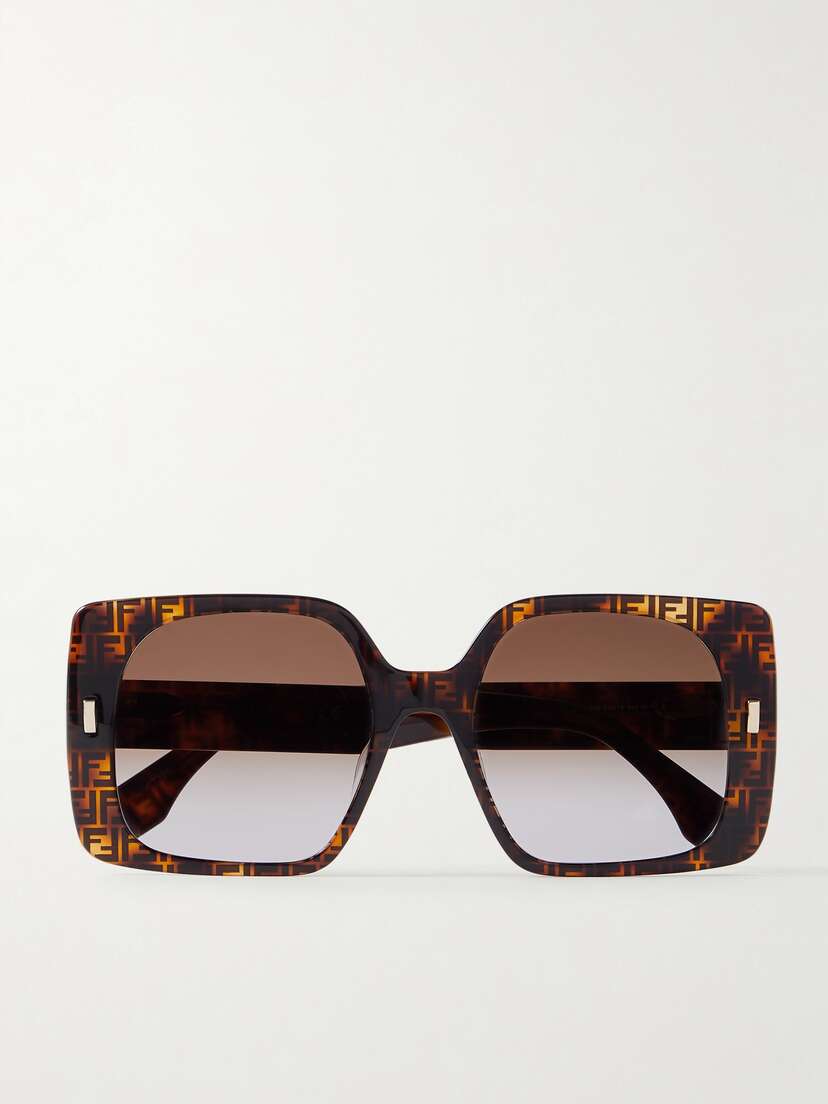 FENDI EYEWEAR Oversized Square-frame Tortoiseshell Acetate Sunglasses