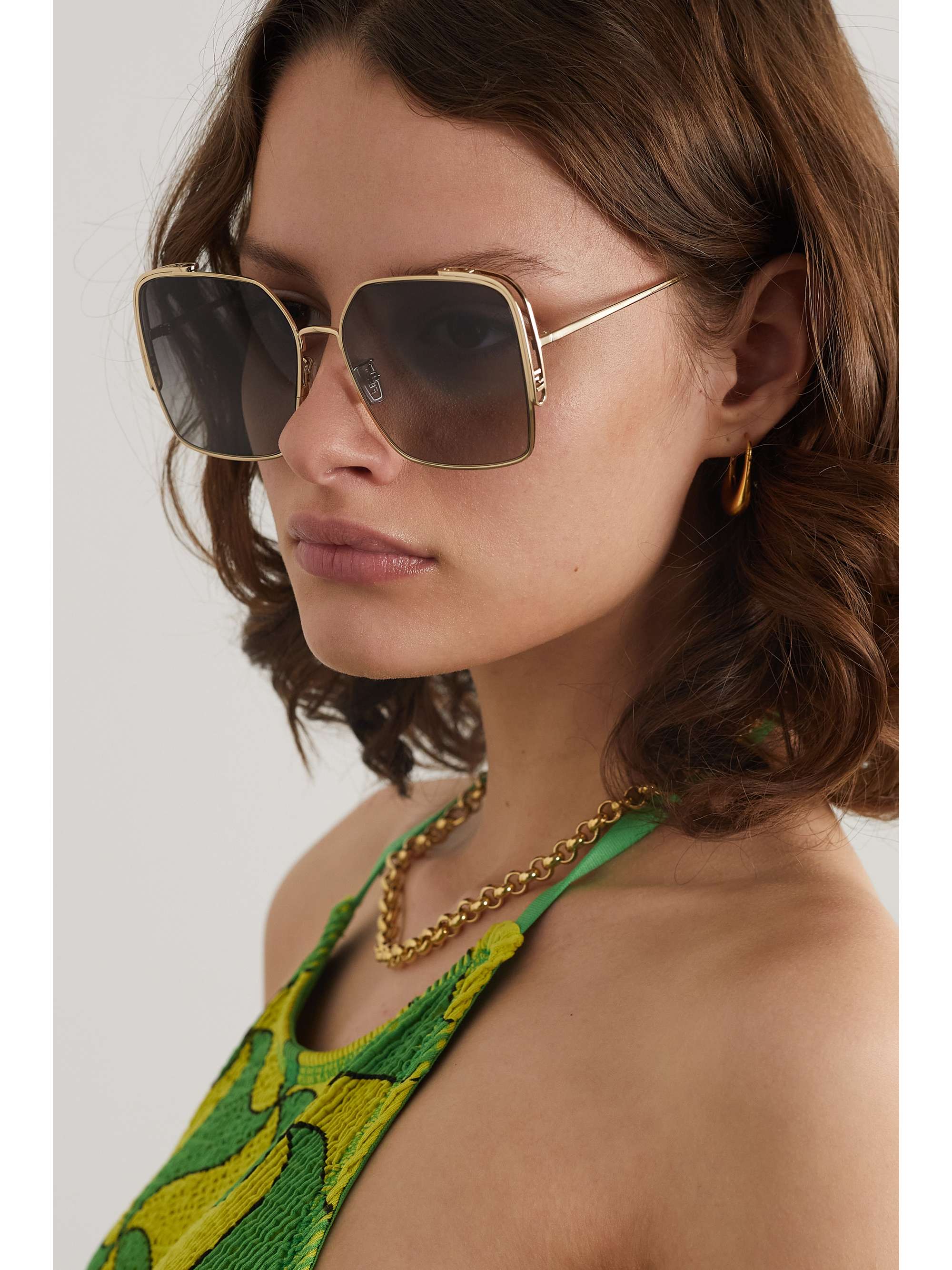 O'Lock oversized square-frame acetate and gold-tone sunglasses