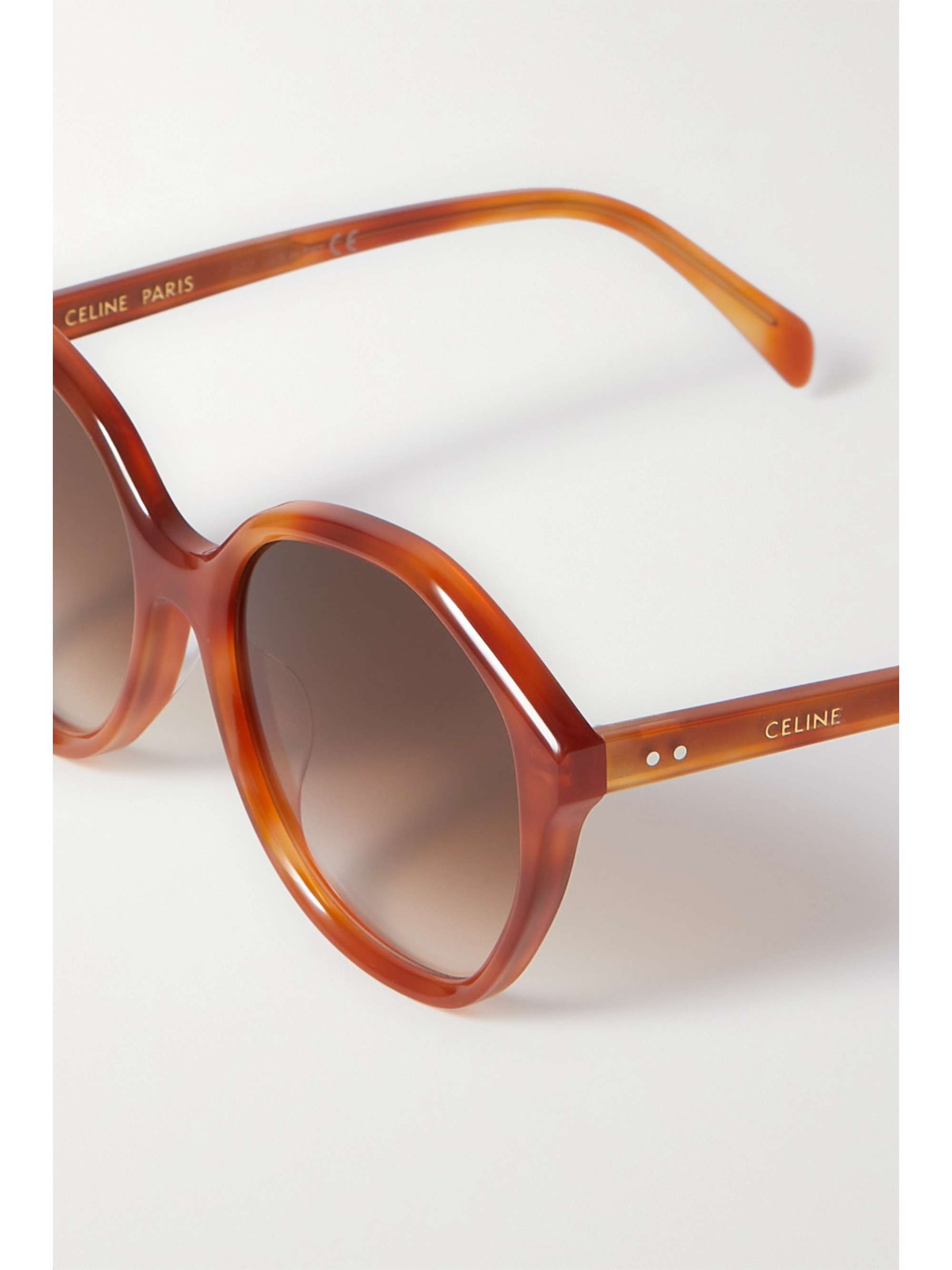 CELINE EYEWEAR Oversized round-frame acetate sunglasses