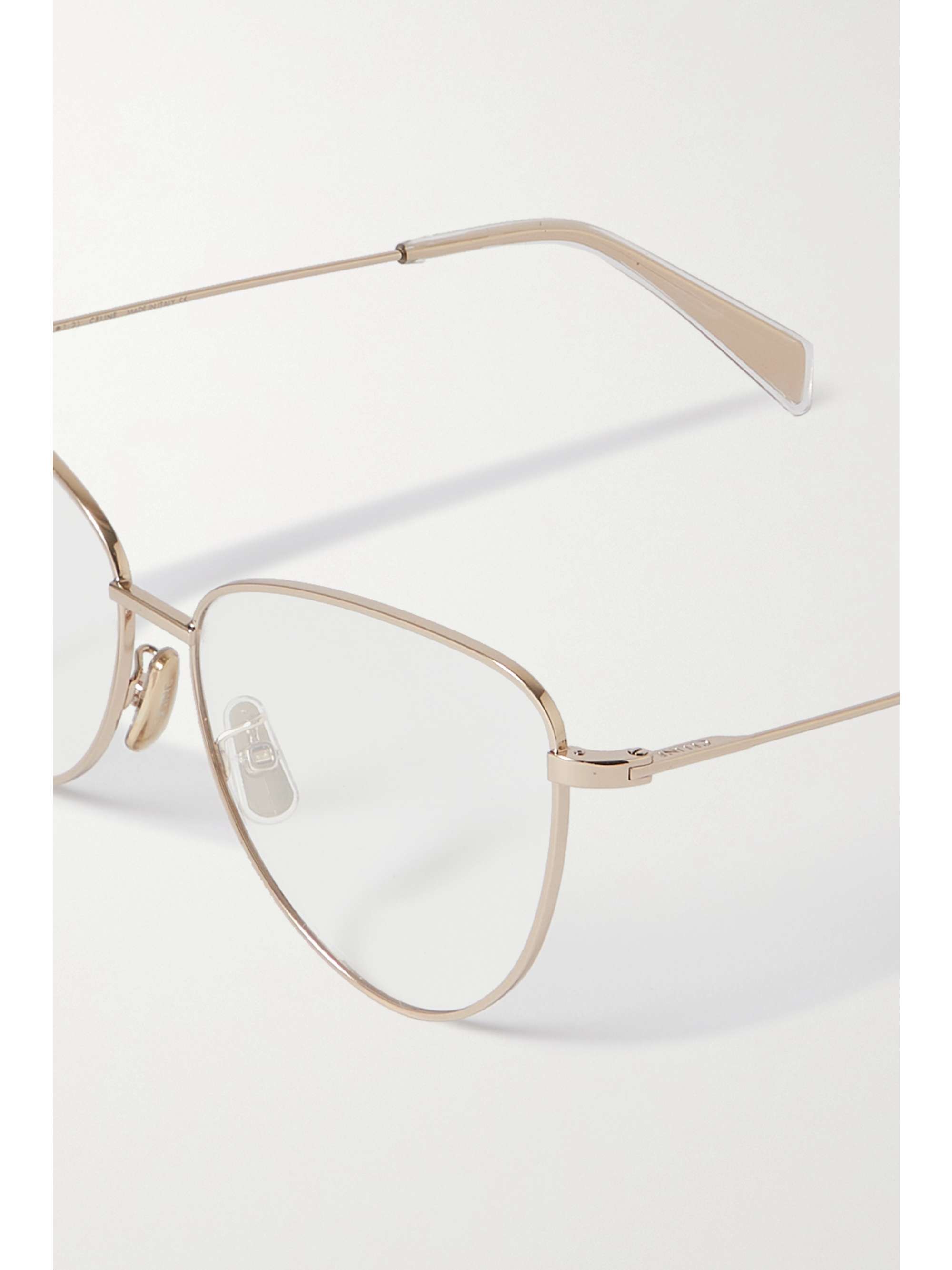 CELINE EYEWEAR Cat-eye rose gold-tone optical glasses