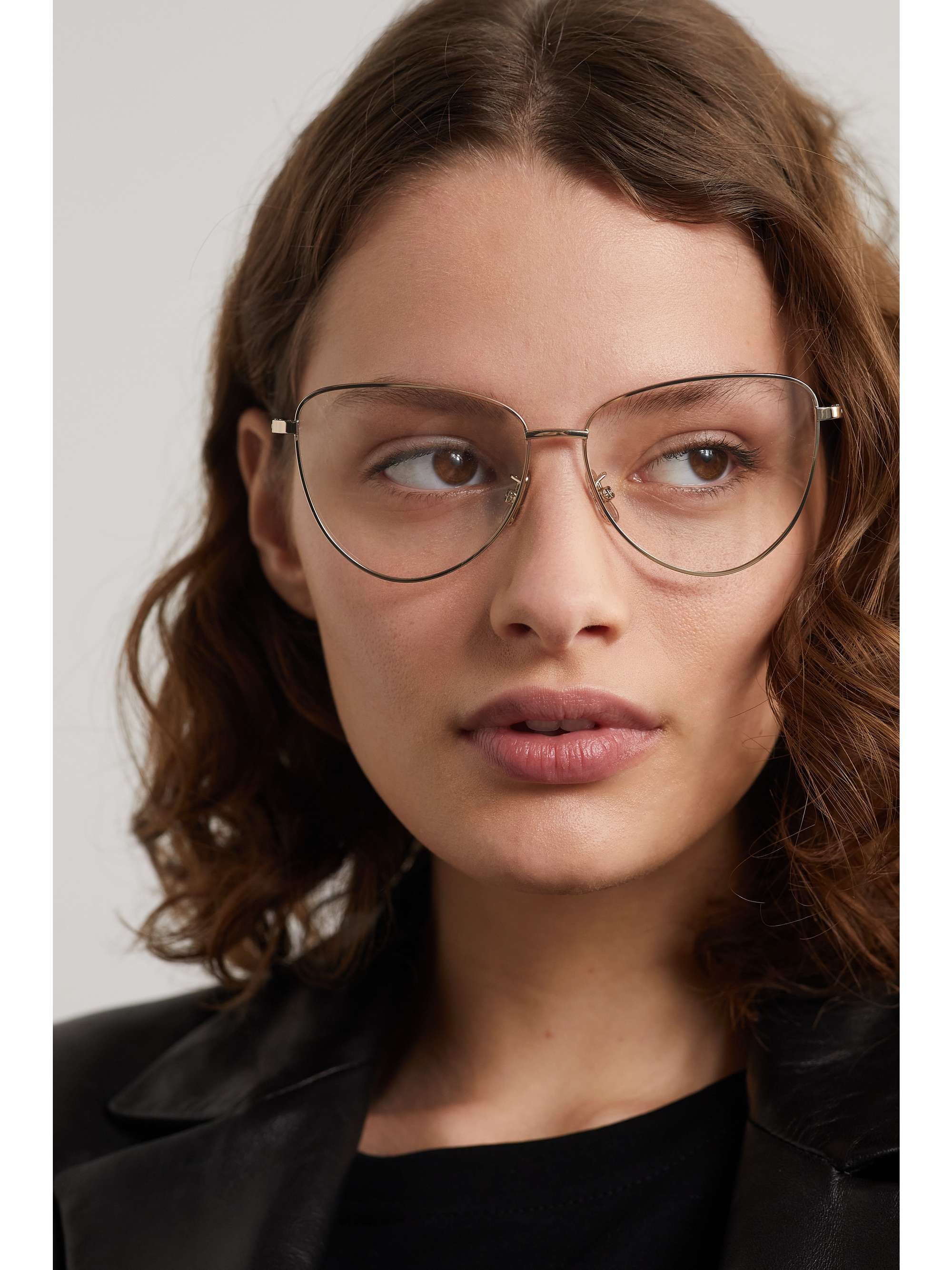 CELINE EYEWEAR Cat-eye rose gold-tone optical glasses