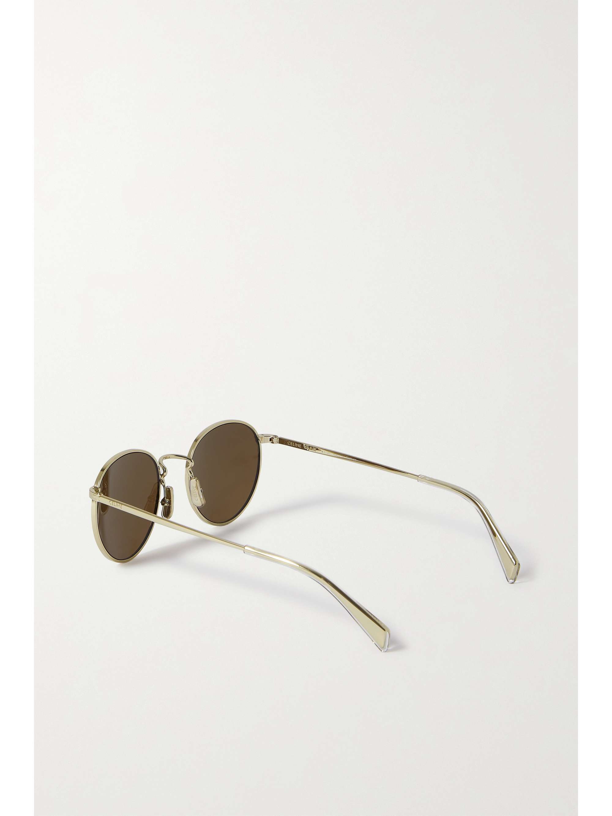 CELINE EYEWEAR Round-frame gold-tone sunglasses