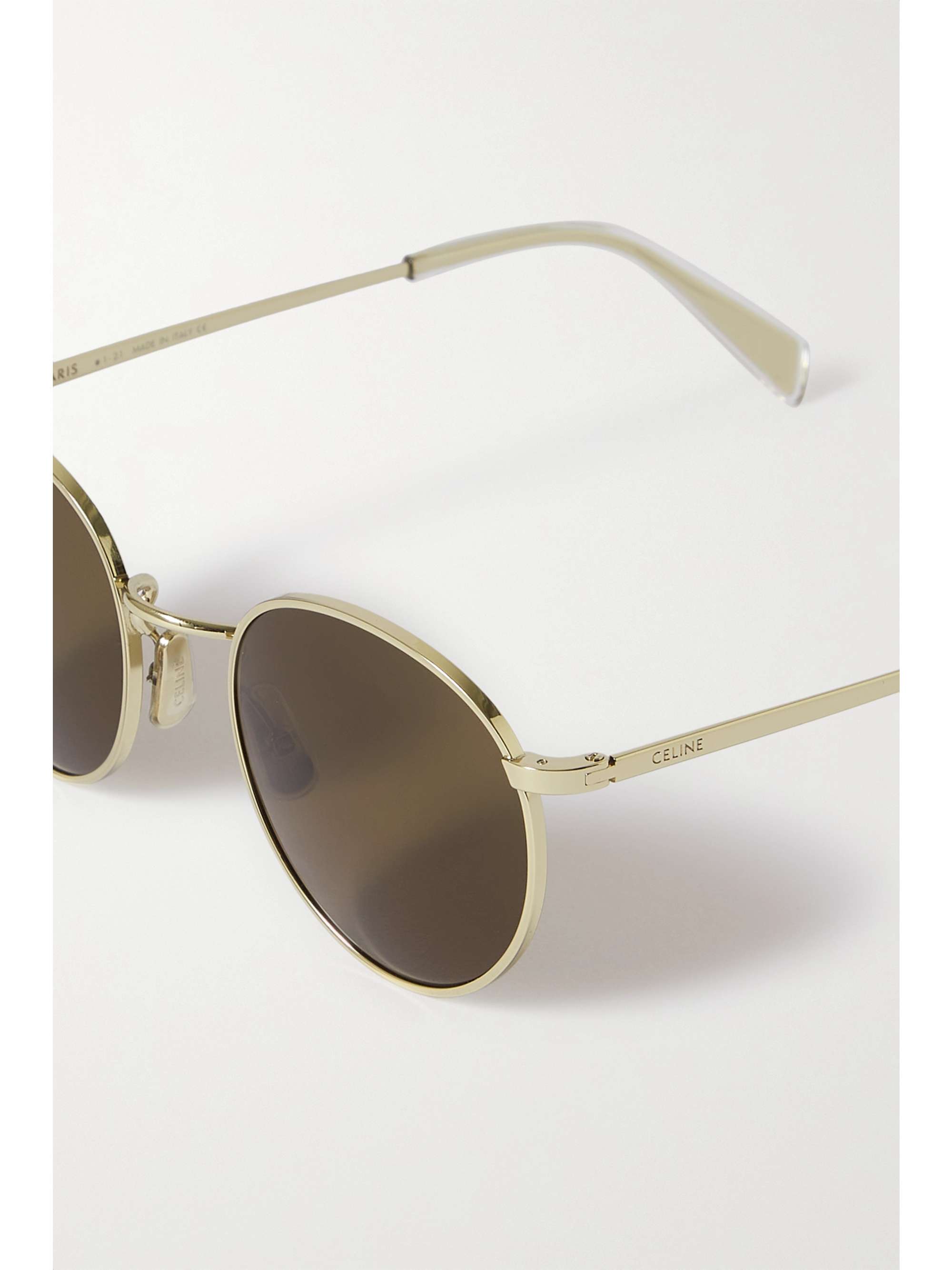 CELINE EYEWEAR Round-frame gold-tone sunglasses