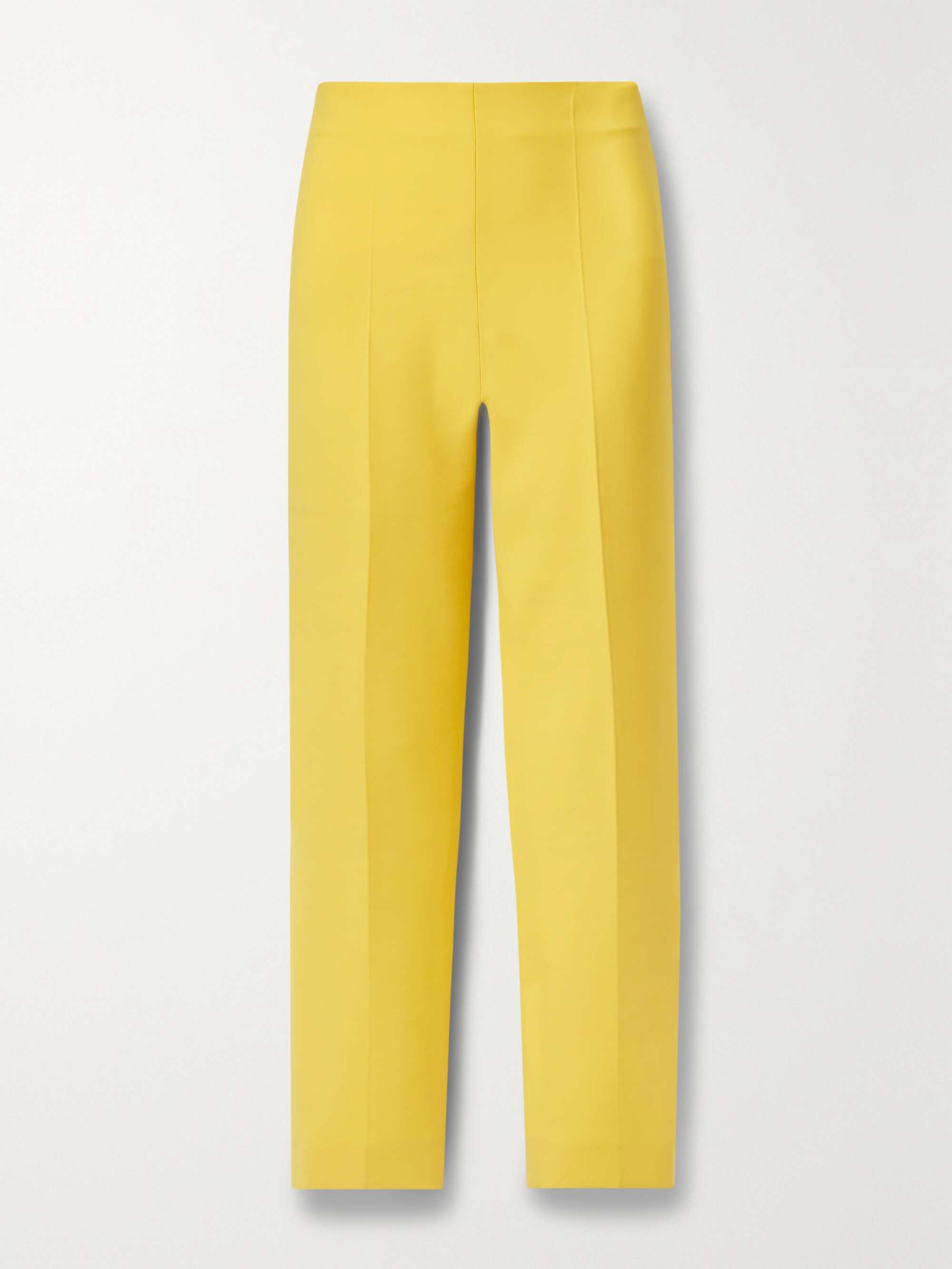 OSCAR DE LA RENTA Wool-blend crepe straight-leg pants