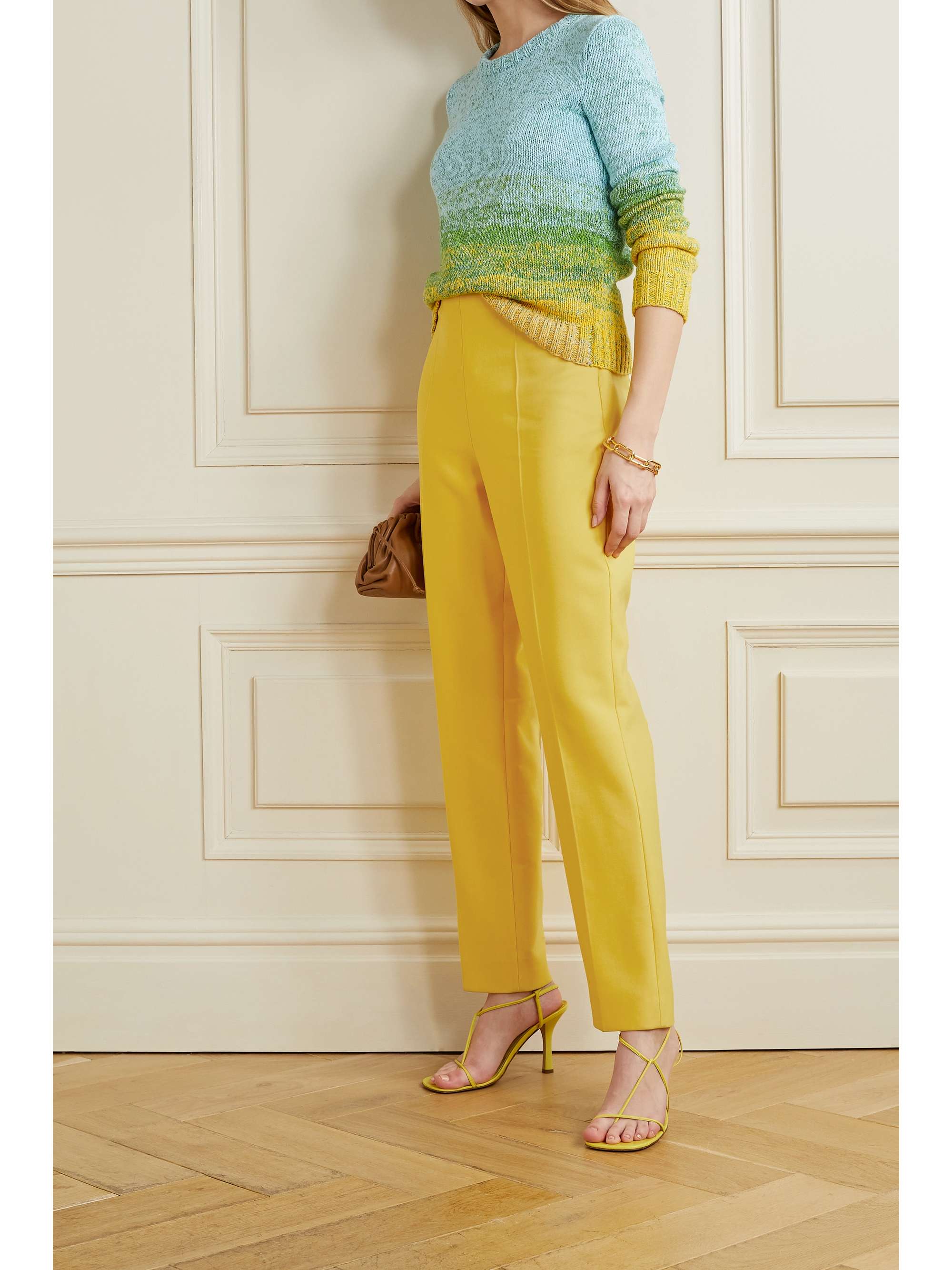 OSCAR DE LA RENTA Wool-blend crepe straight-leg pants