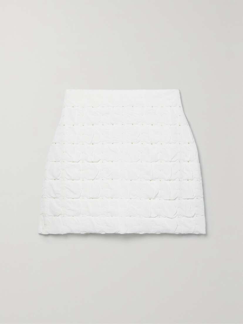 Oscar de la Renta Matelassé Pointelle-knit Mini Skirt - x large