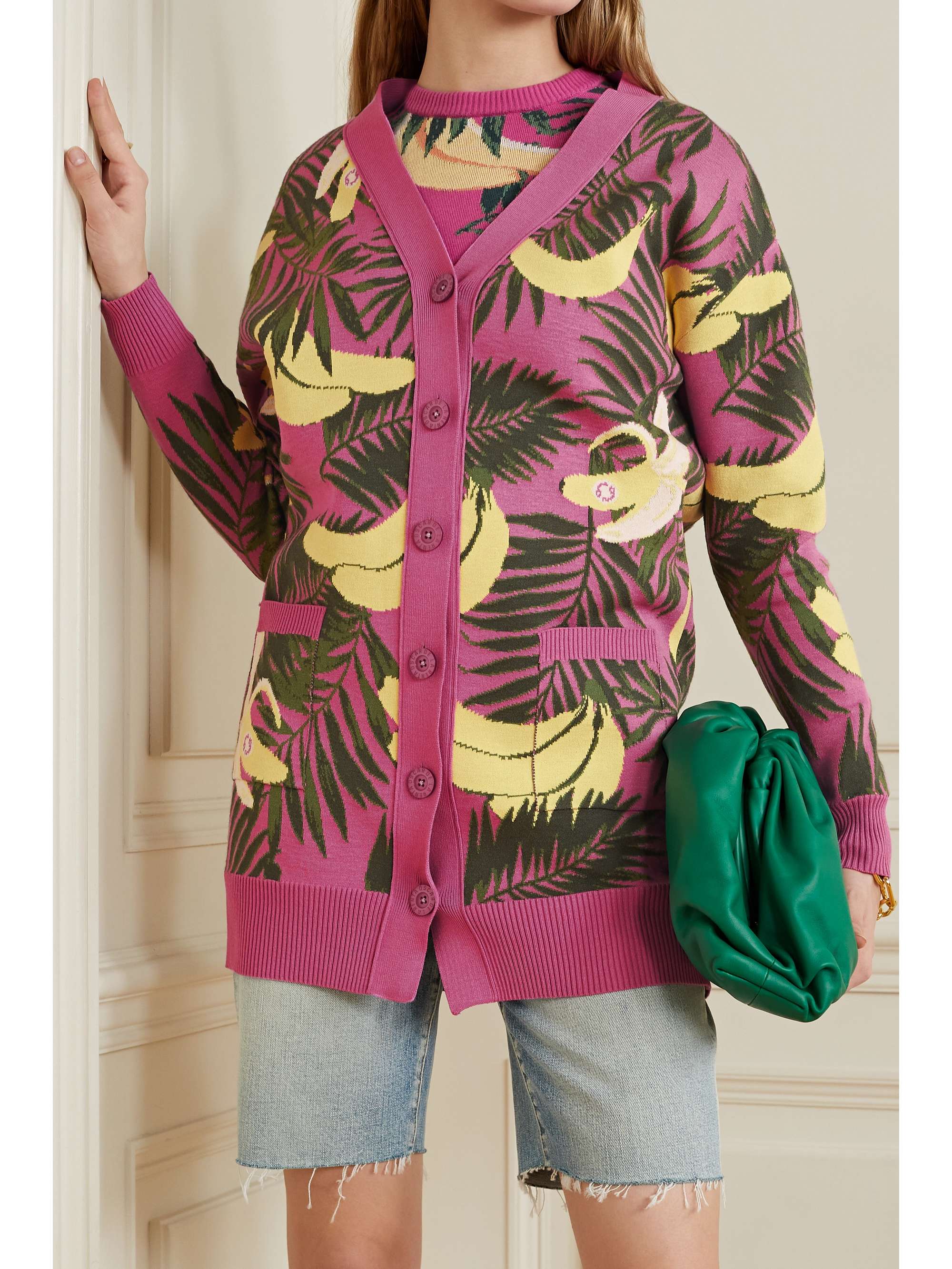 OSCAR DE LA RENTA Jacquard-knit cardigan