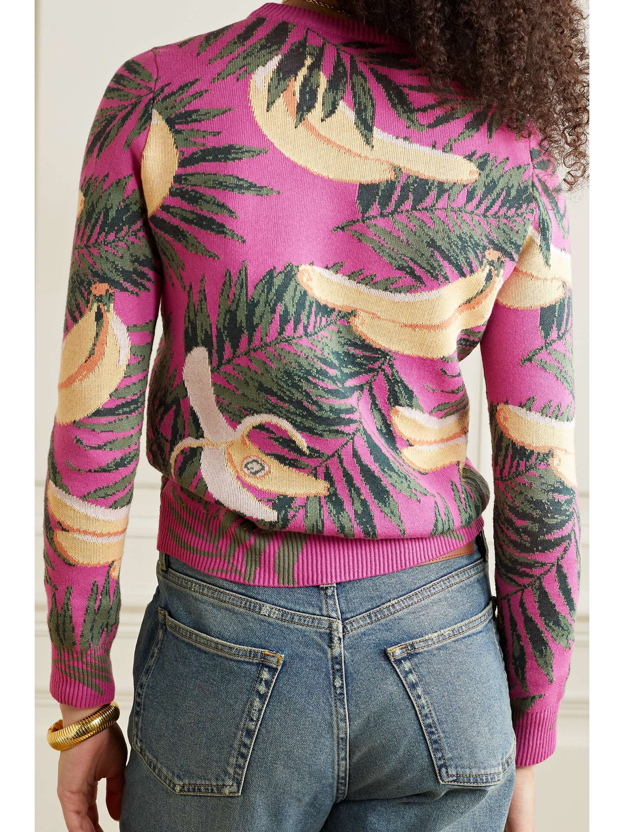 Pink Jacquard-knit sweater | OSCAR DE 