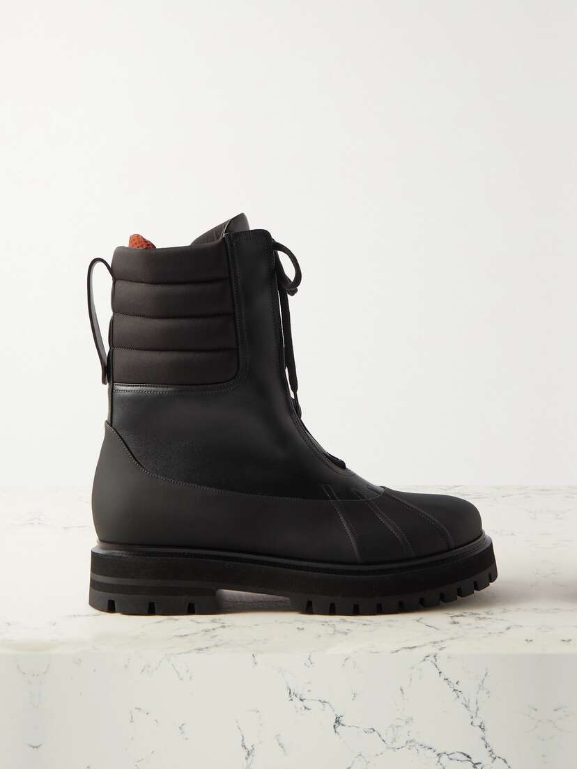 Loro Piana Regent Shell And Leather Ankle Boots