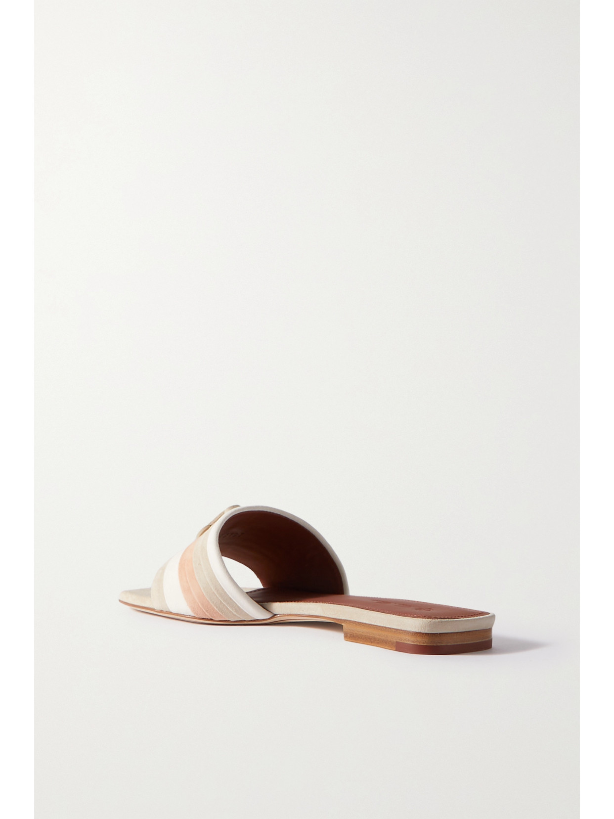 Loro Piana Maxi Charms Striped Suede Sandals In Neutrals