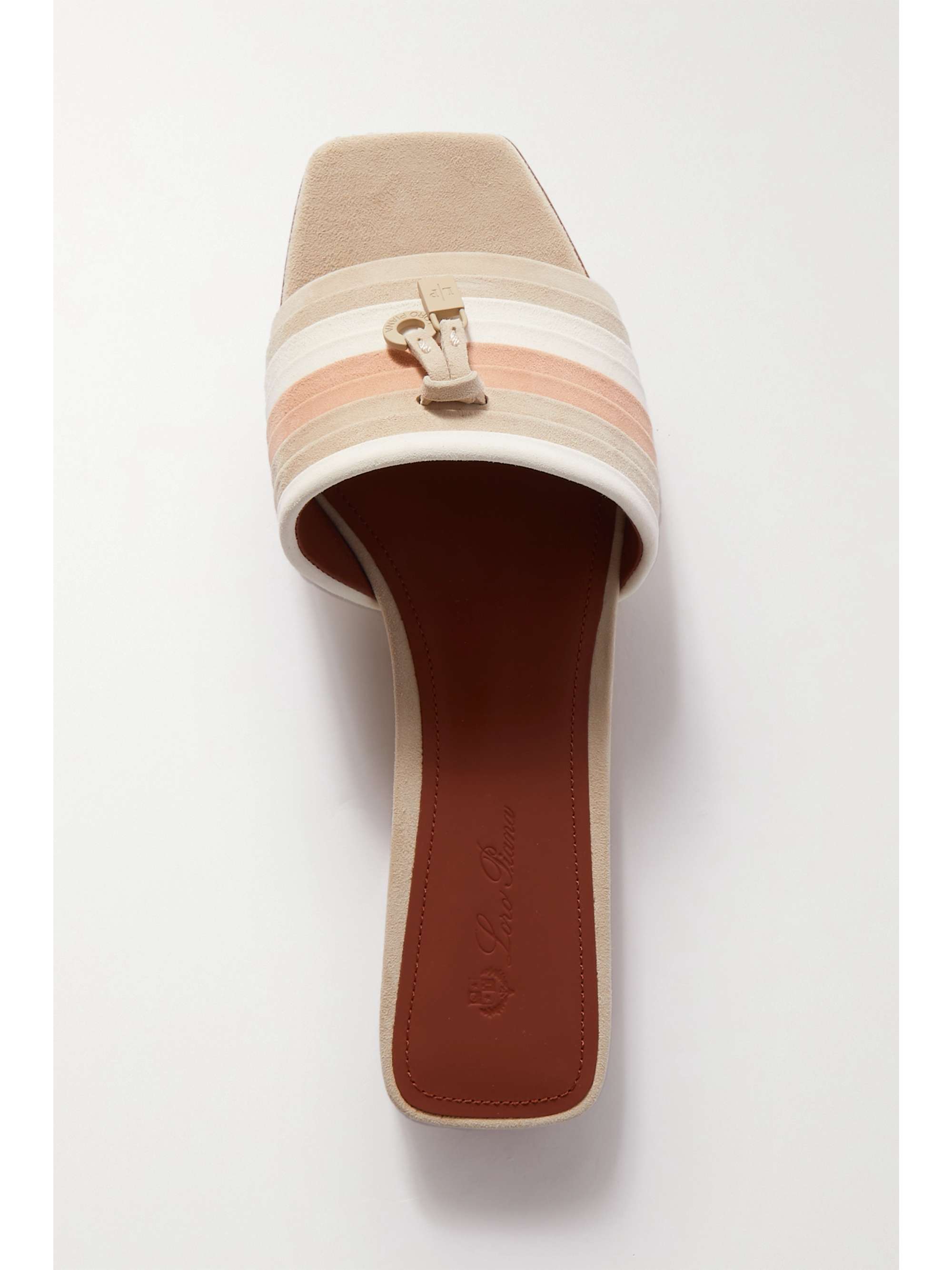 LORO PIANA Maxi Charms striped suede sandals