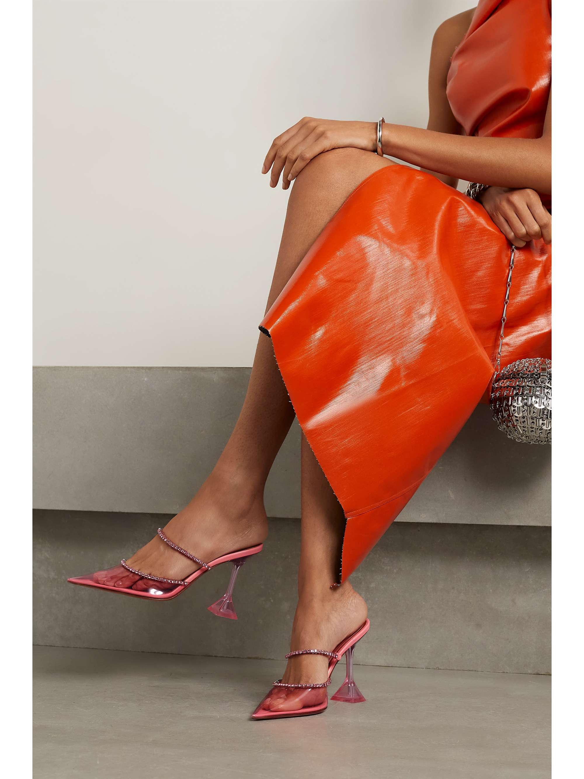 degrastrassita embellished pvc & leather pumps