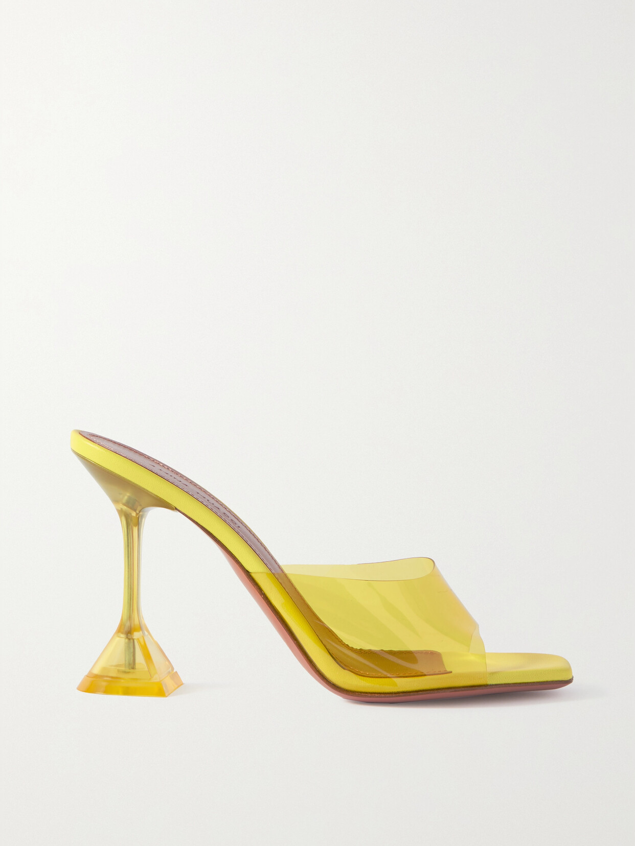 Amina Muaddi Lupita Glass Pvc And Leather Mules In Yellow