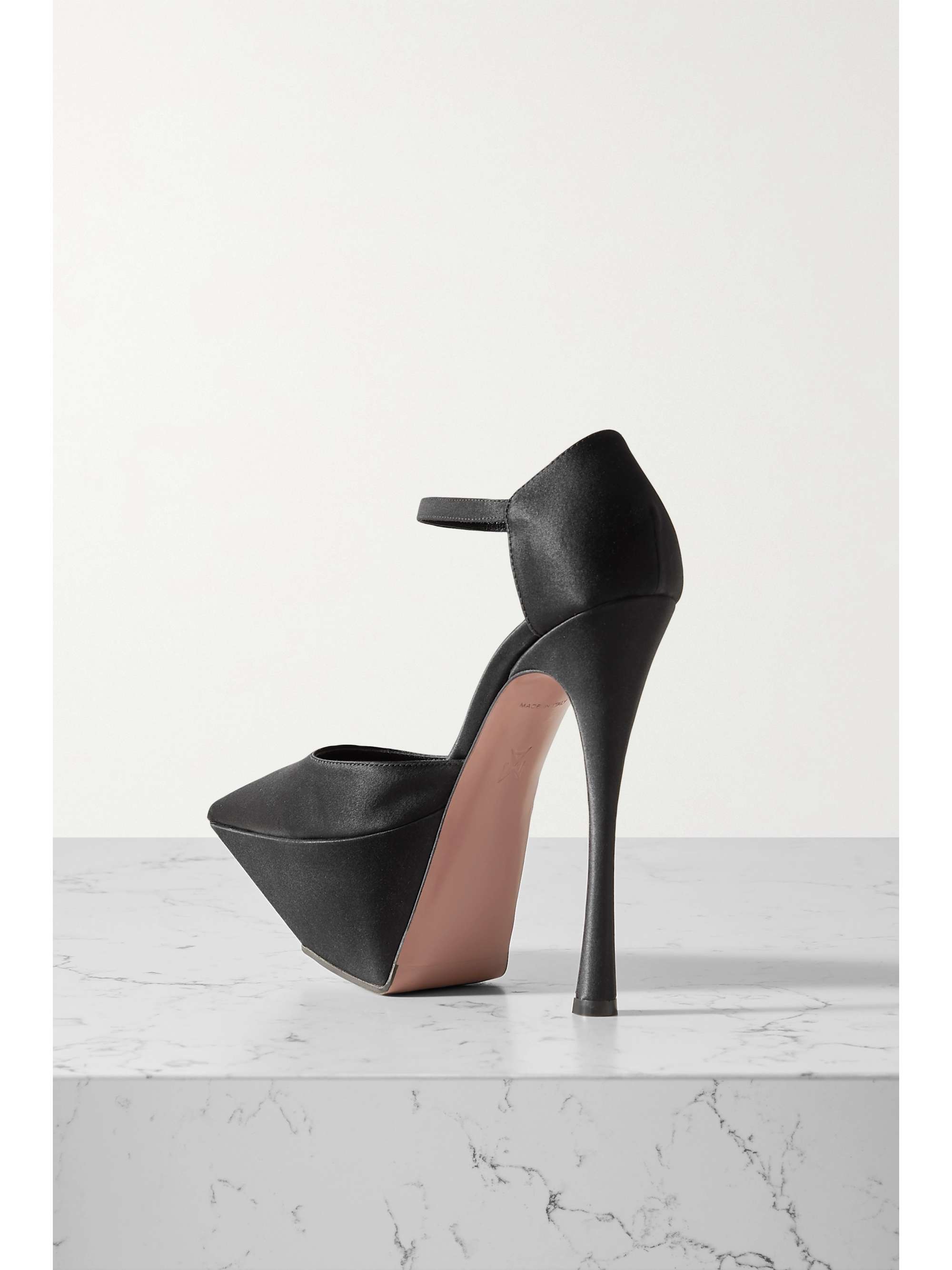 AMINA MUADDI Angelica Plateau satin platform pumps