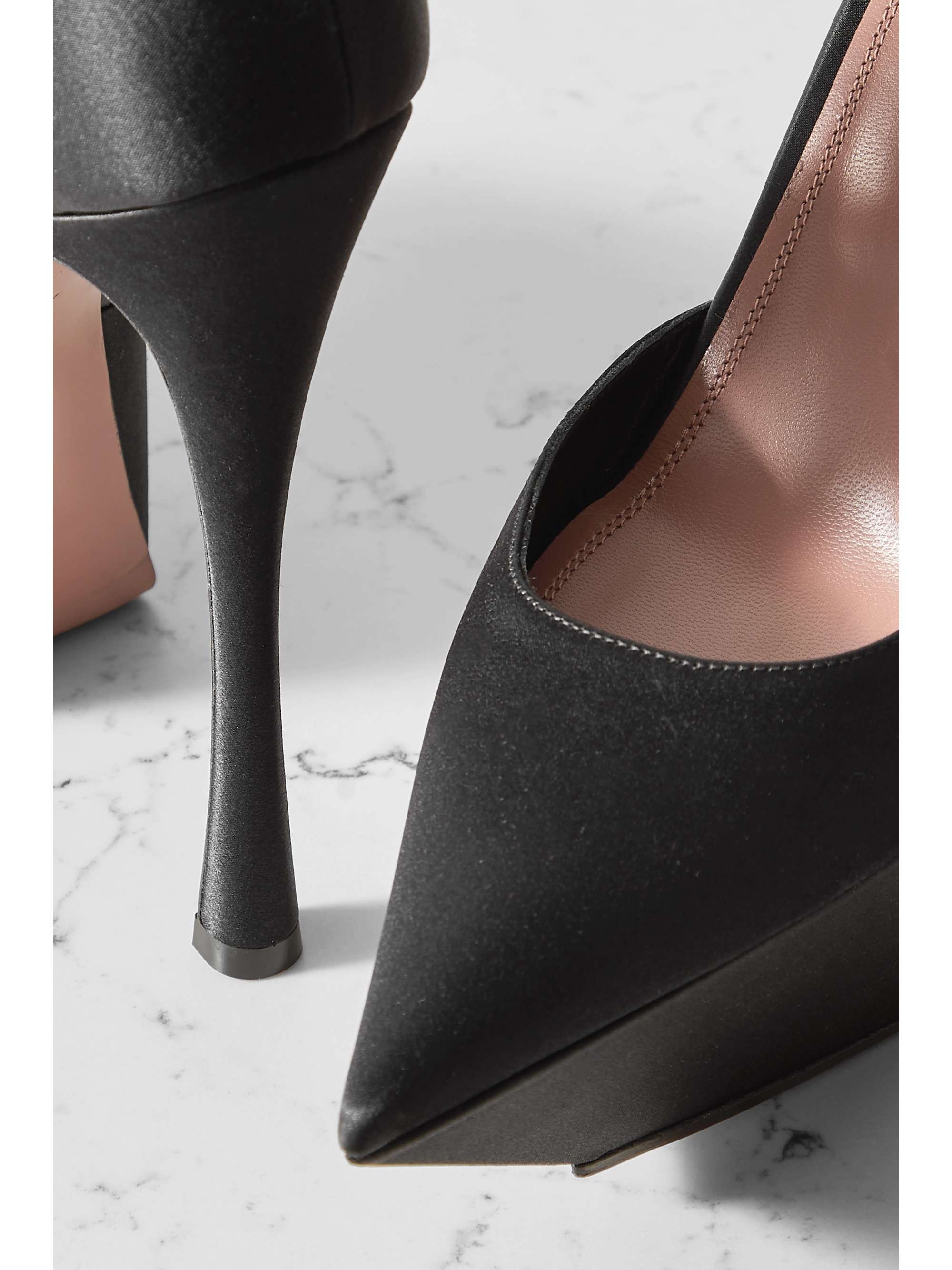 AMINA MUADDI Angelica Plateau satin platform pumps