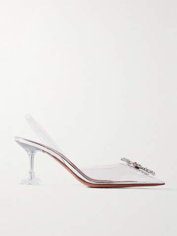 AMINA MUADDI Begum crystal-embellished PVC slingback pumps