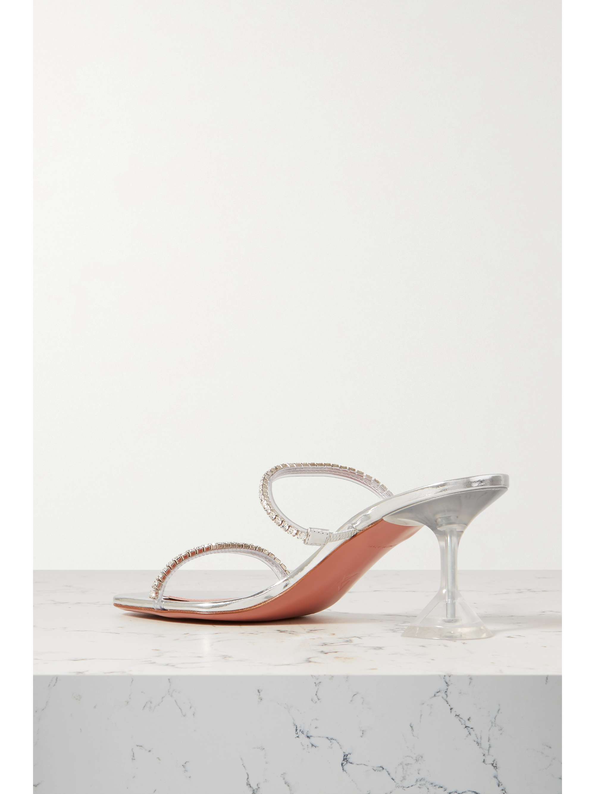 AMINA MUADDI Gilda crystal-embellished PVC mules | NET-A-PORTER