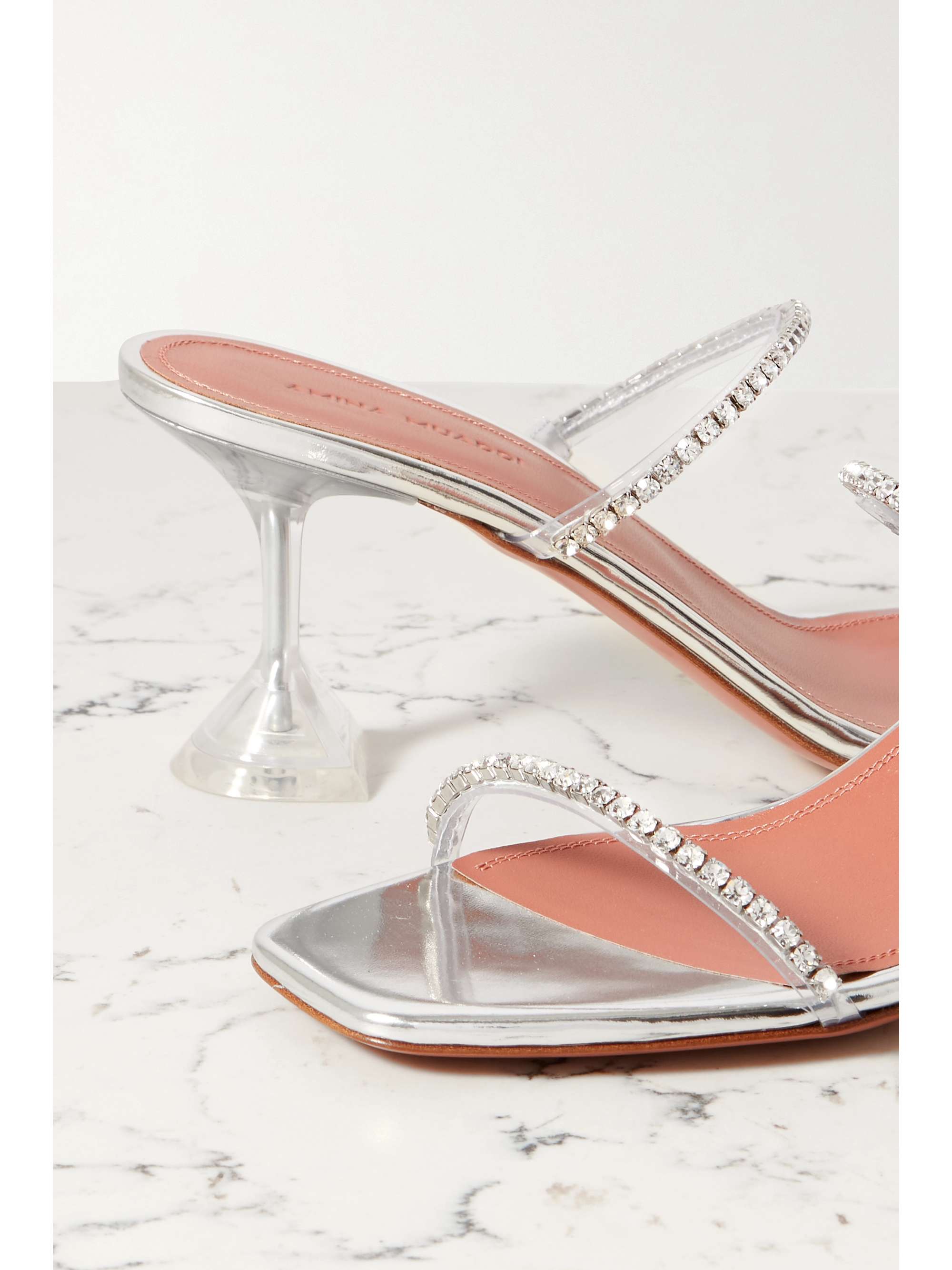 AMINA MUADDI Gilda crystal-embellished PVC mules